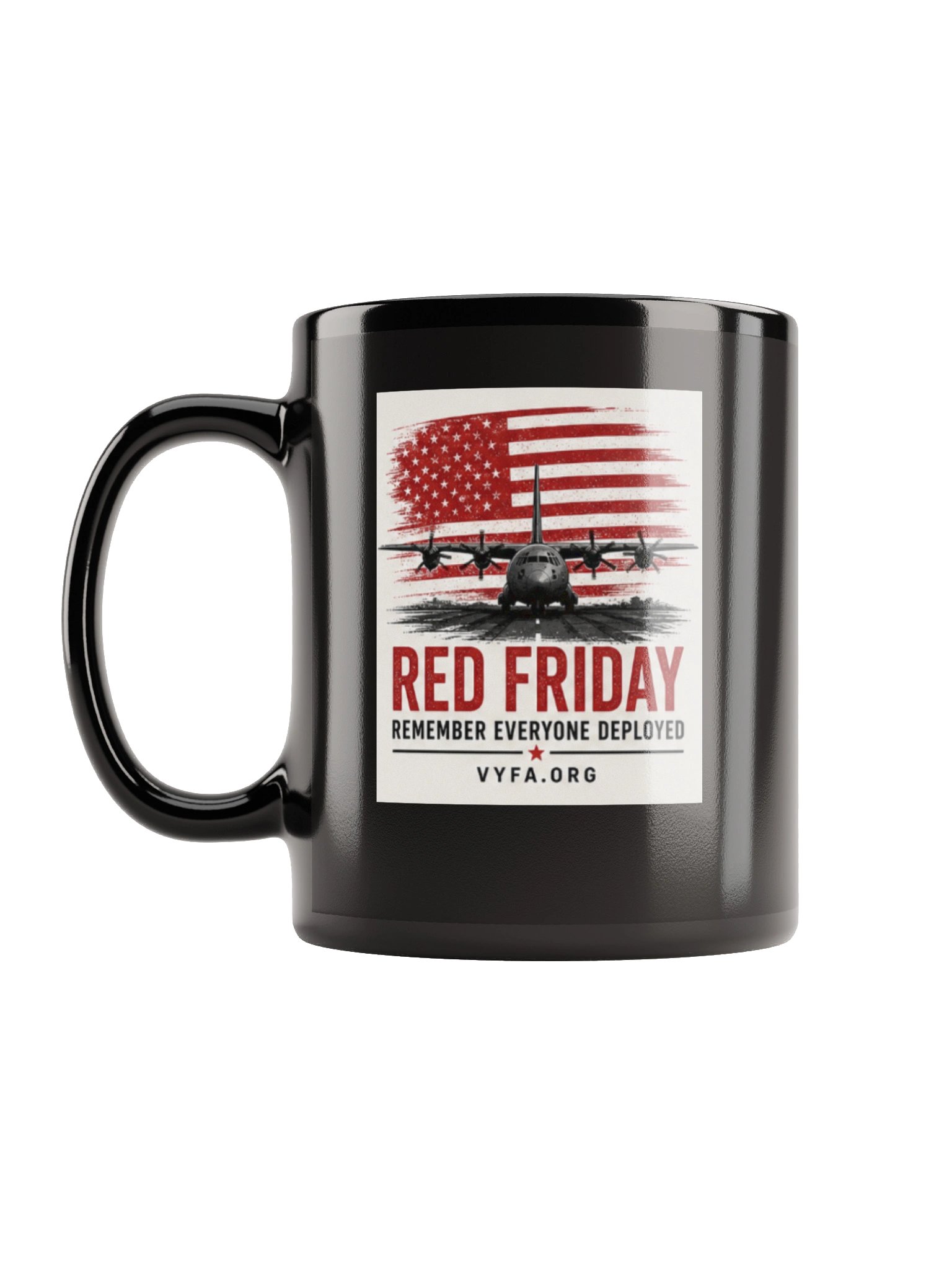 VINTAGE RED FRIDAY Patriotic Black Mug product image (1)