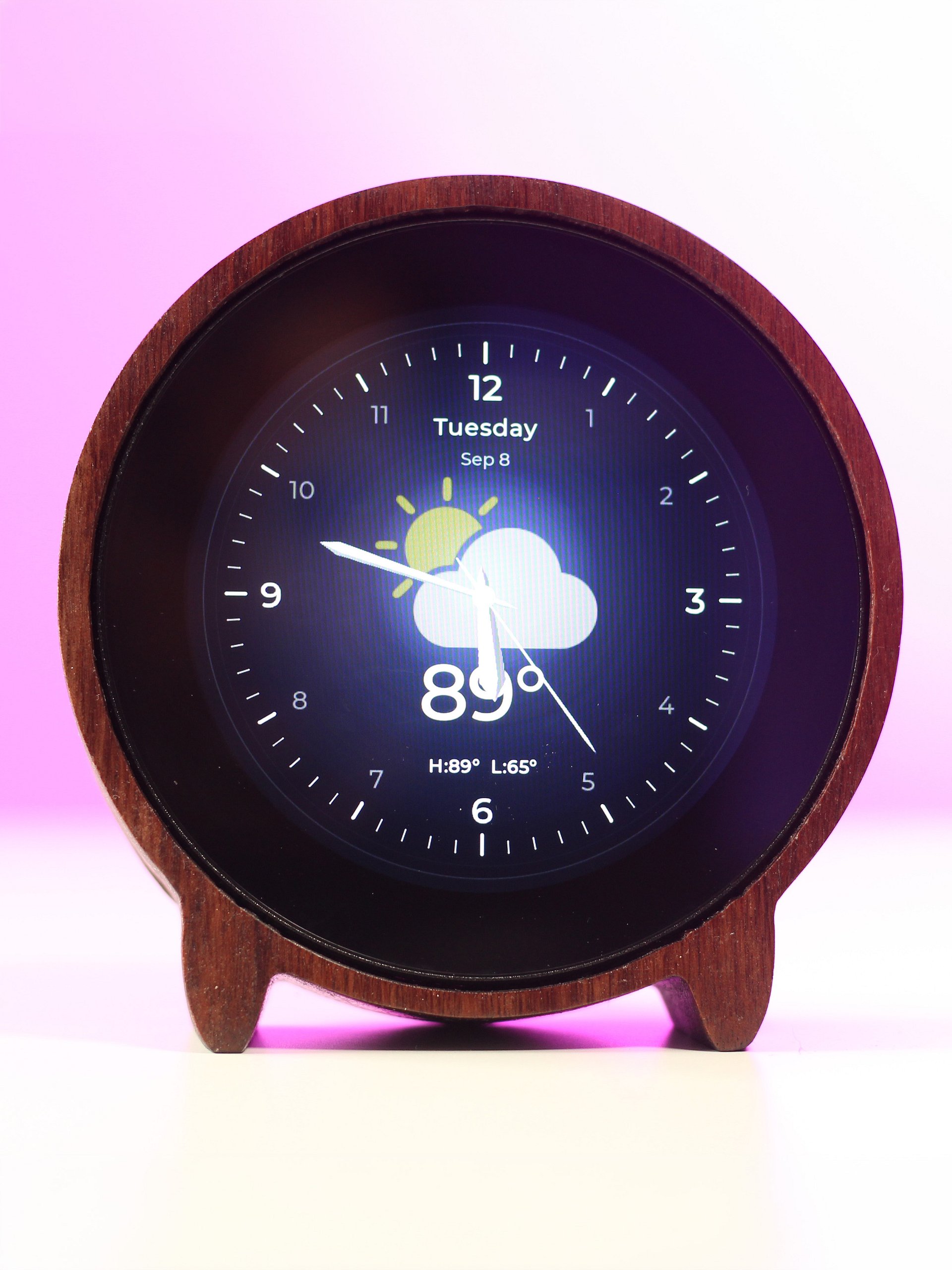Round Weather Clock — Classic Wood product image (8)