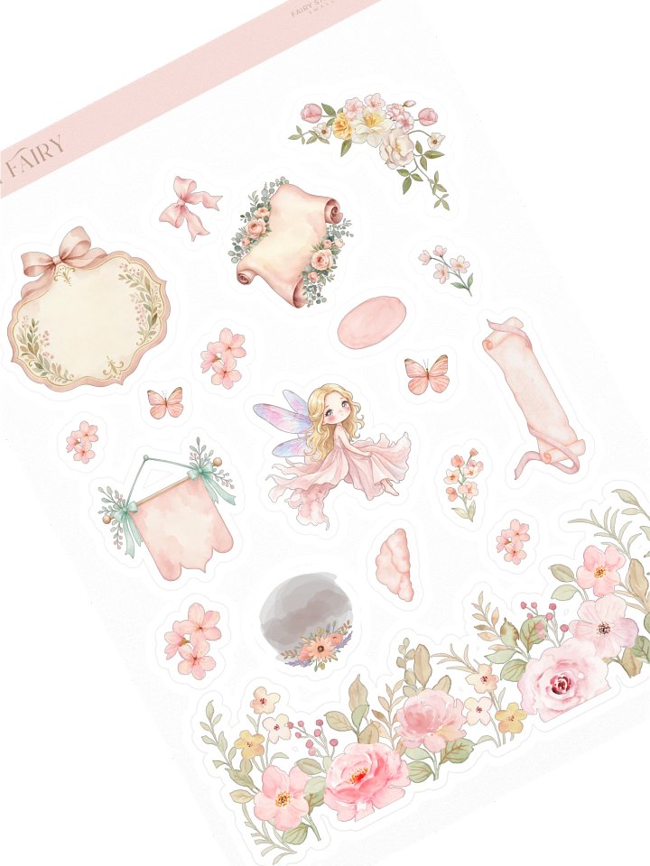 Blush Fairy Watercolor Sticker Sheet product image (1)