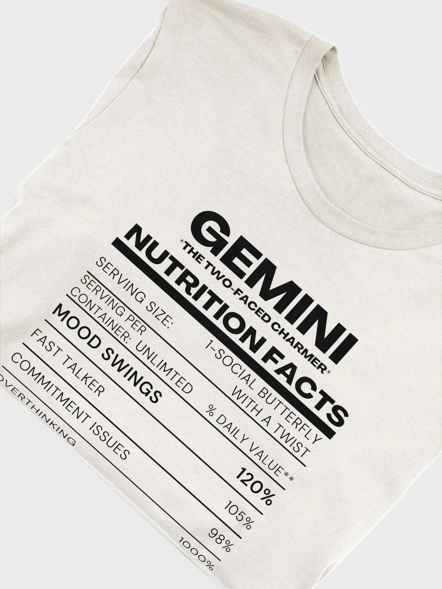 GEMINI NUTRITION FACTS T-Shirt product image (9)