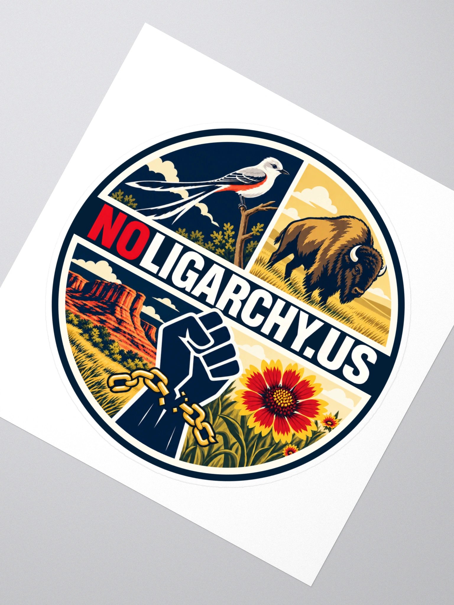 Oklahoma NOLIGARCHY.US sticker product image (2)