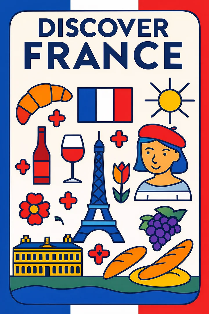 Free “Discover France” Poster – European Wall Art Printable (A4 & US Letter PDF) product image (1)