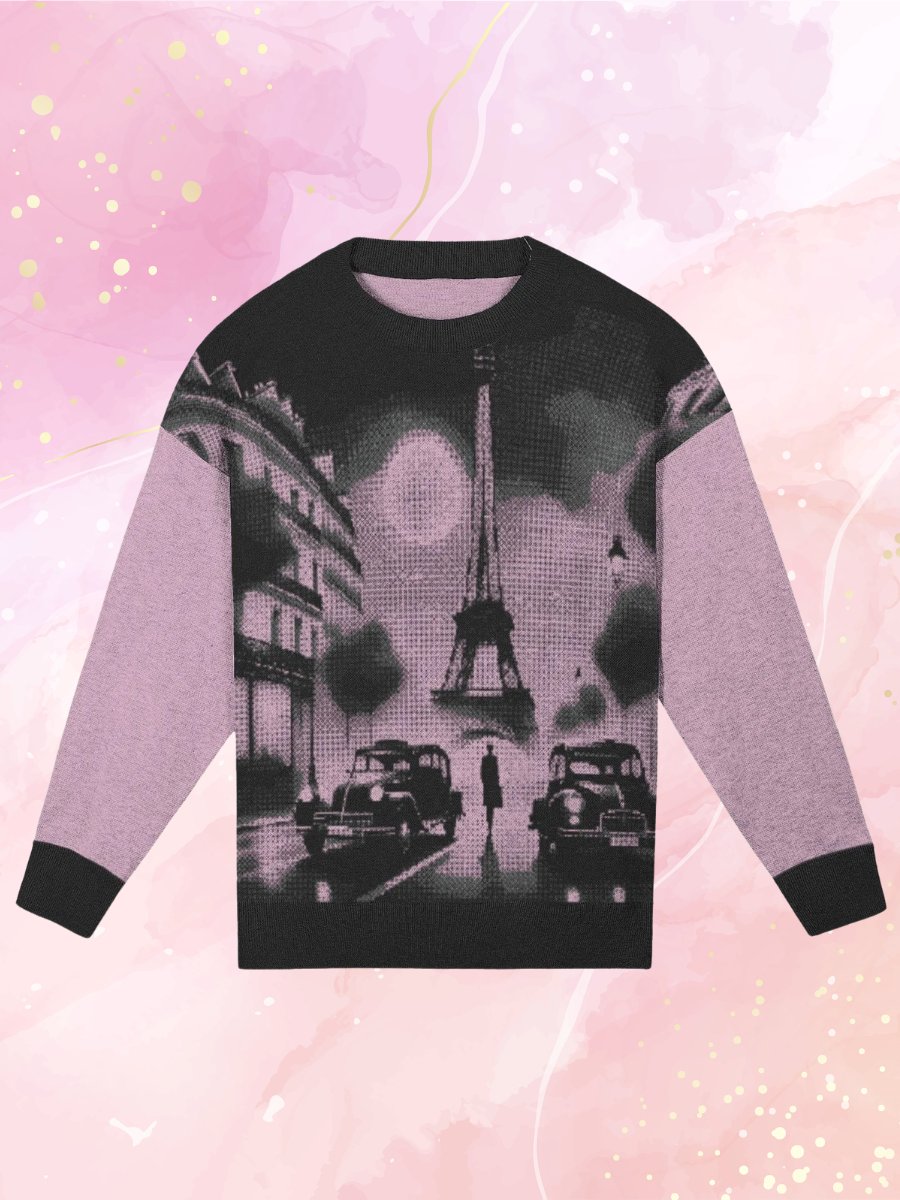 Paris Eiffel Tower Cozy Knit Sweater product image (1)