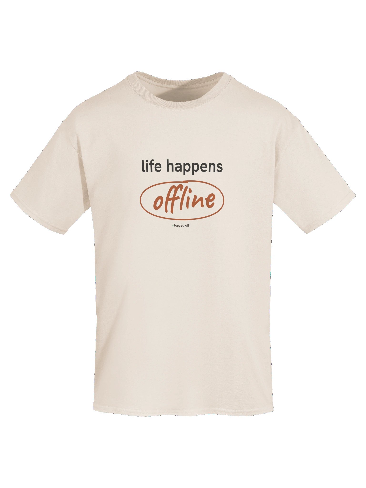 handwritten life happens offline shirt product image (5)