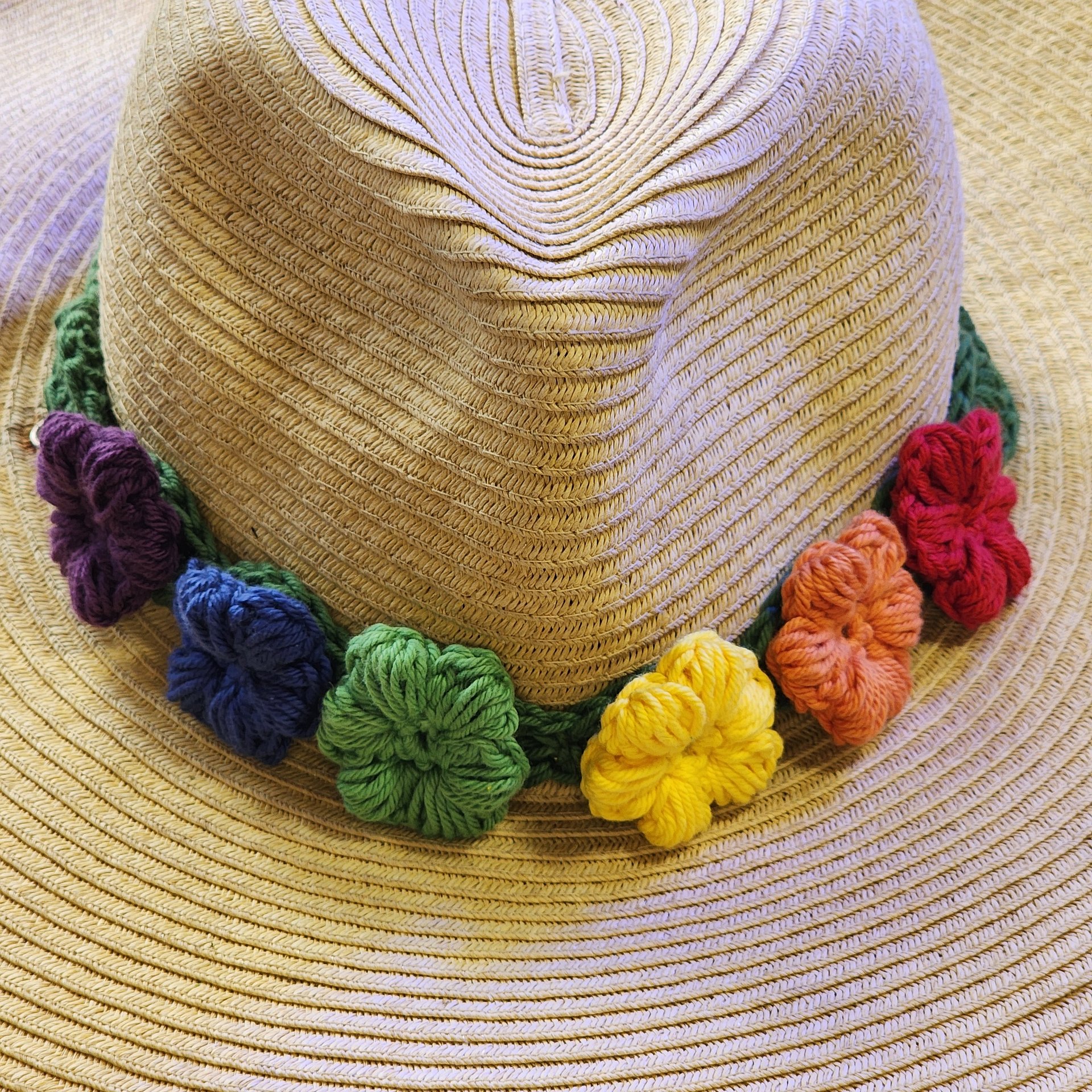 Crochet Pride Daisy Chain Headband: Handmade Cotton Festival Accessory product image (2)