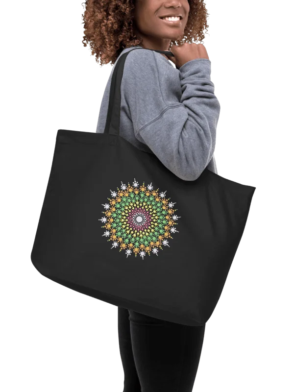Pastel Dot Mandala Organic Cotton Tote Bag product image (2)