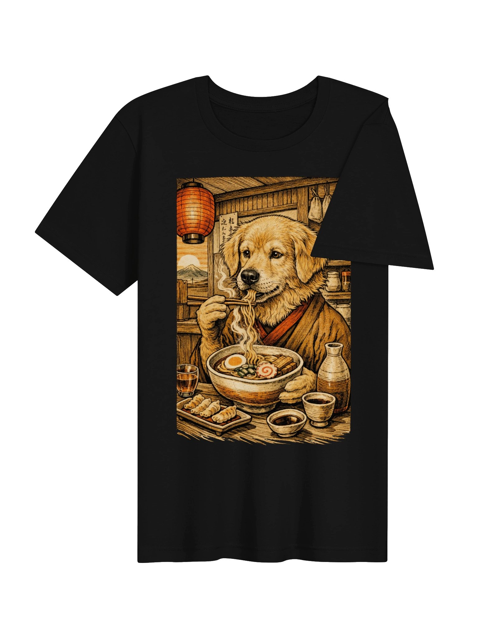 Golden Retriever Ramen T-Shirt - Vintage Japanese Foodie Dog Graphic Tee product image (21)