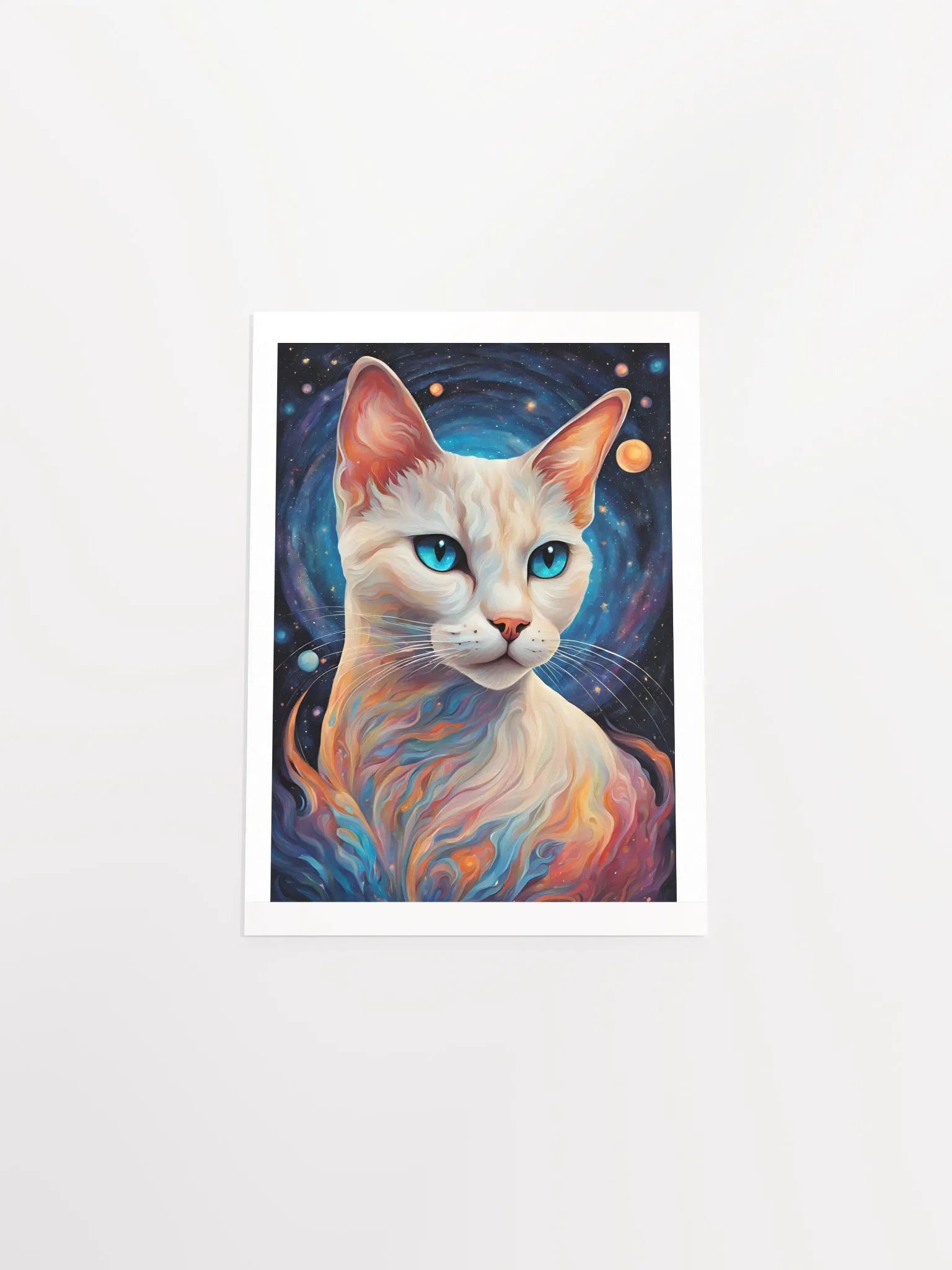 Cosmic WHITE Cat Dreams Poster product image (12)