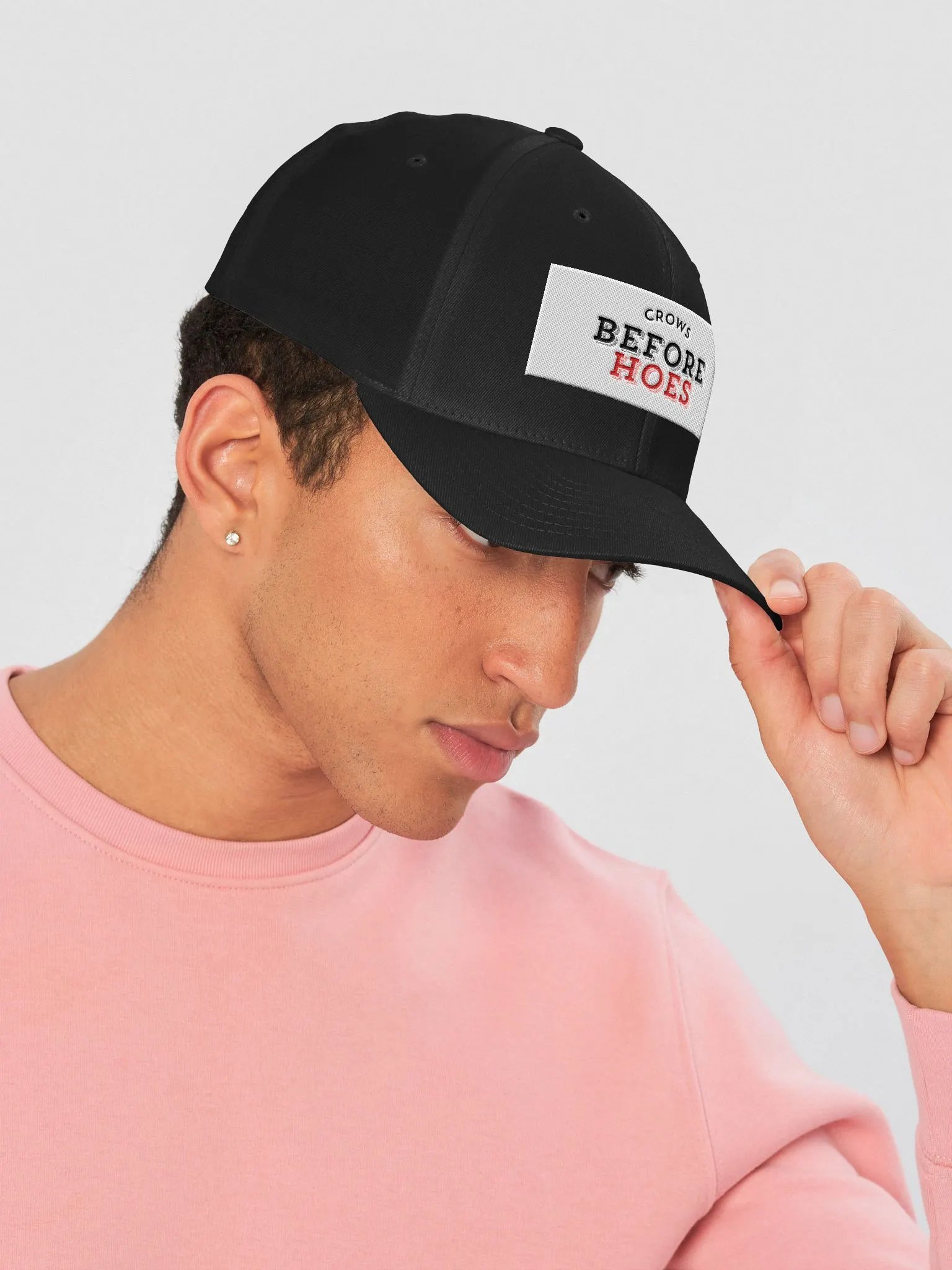 Premium Flexfit Cap with the text: Crow Before Hoes Embroidery product image (4)