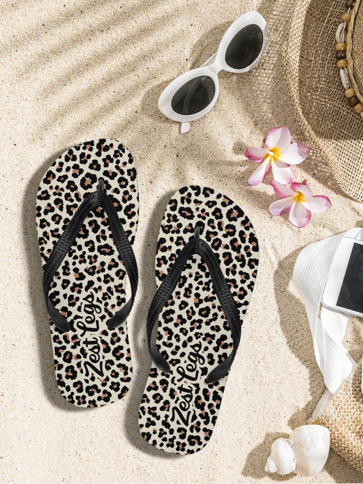 Flip flops "Abstract Animal Leopard Skin Fur Pattern" product image (2)