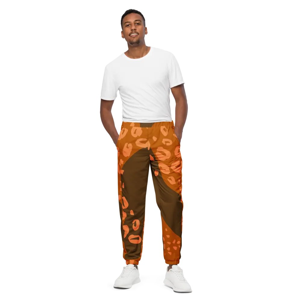 Orange Leopard Scatter Unisex Track Pants product image (1)