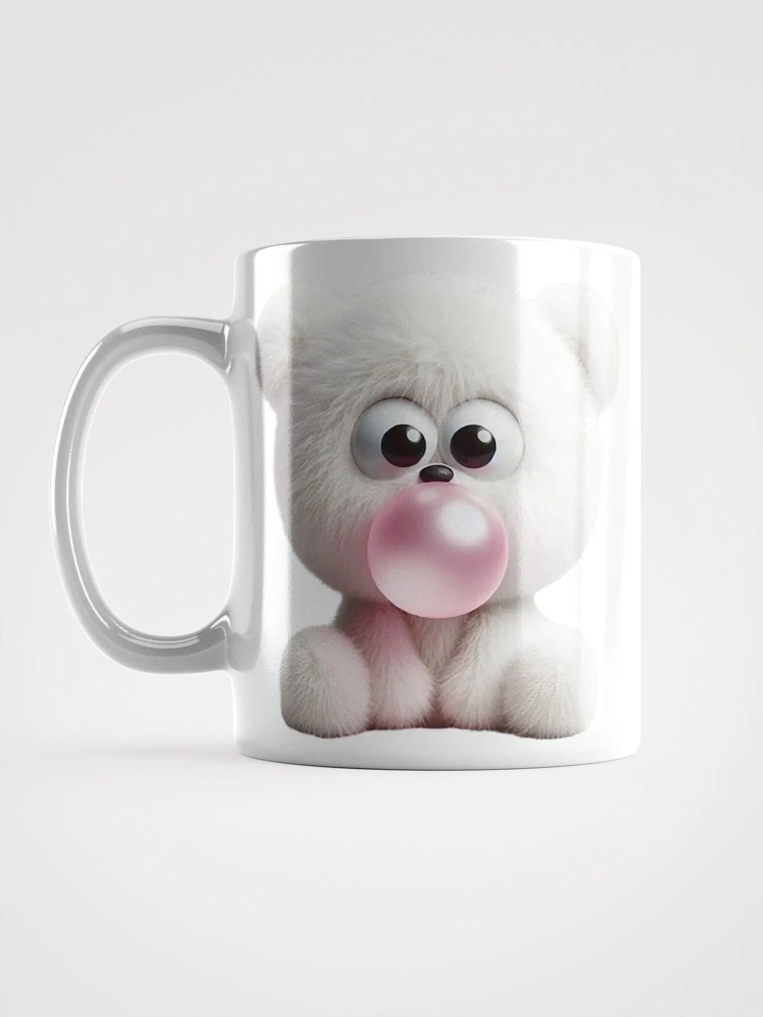 Bubble Gum Teddy #Humorous Glossy White Mug product image (18)