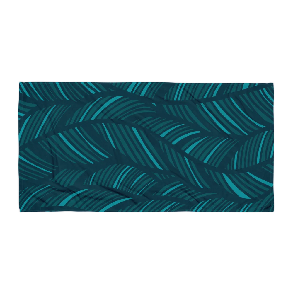 Teal Wave Abstract Beach Towel product image (1)