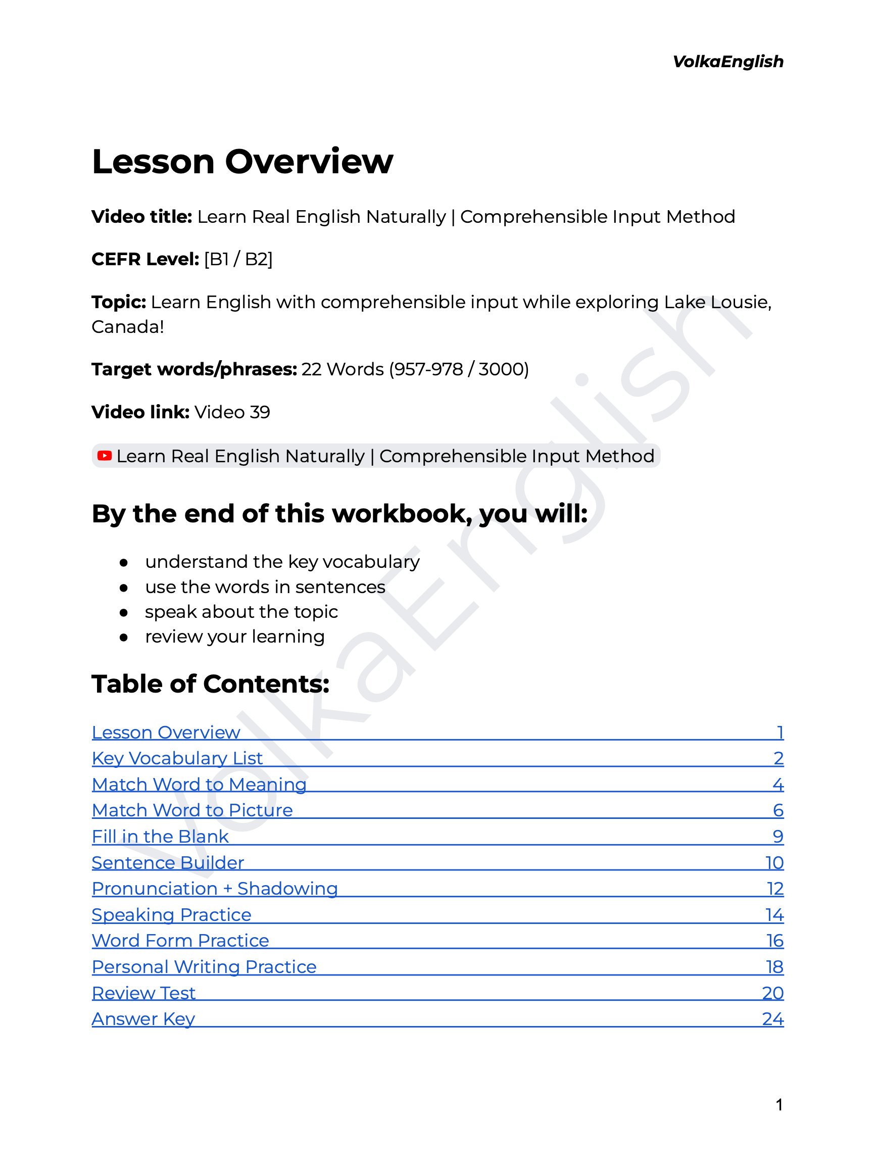 Learn Real English Naturally | Comprehensible Input Method - Video 39 Study Pack product image (2)
