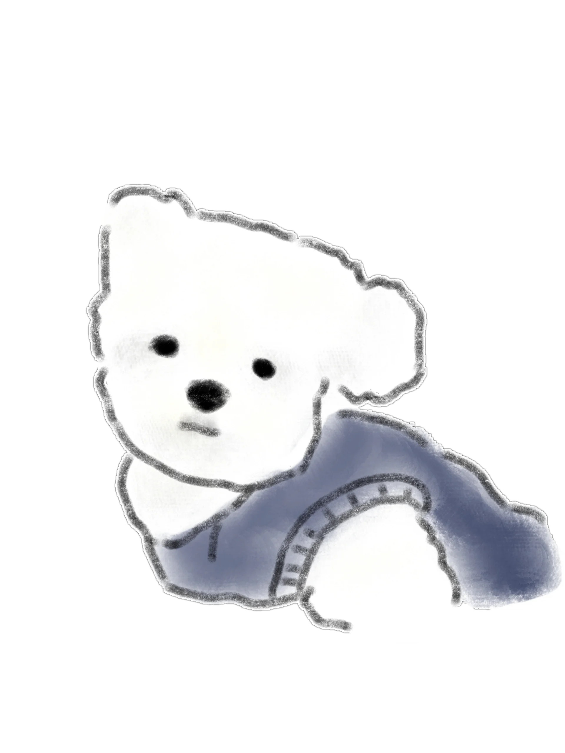 27 Hand-Drawn White Dog PNG Clipart Bundle product image (8)