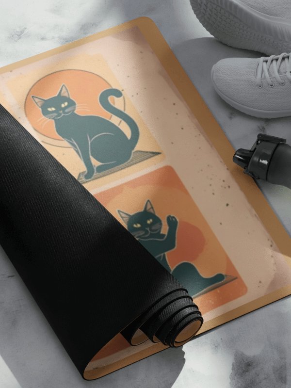 Black Cats Doing Yoga Mat product image (2)
