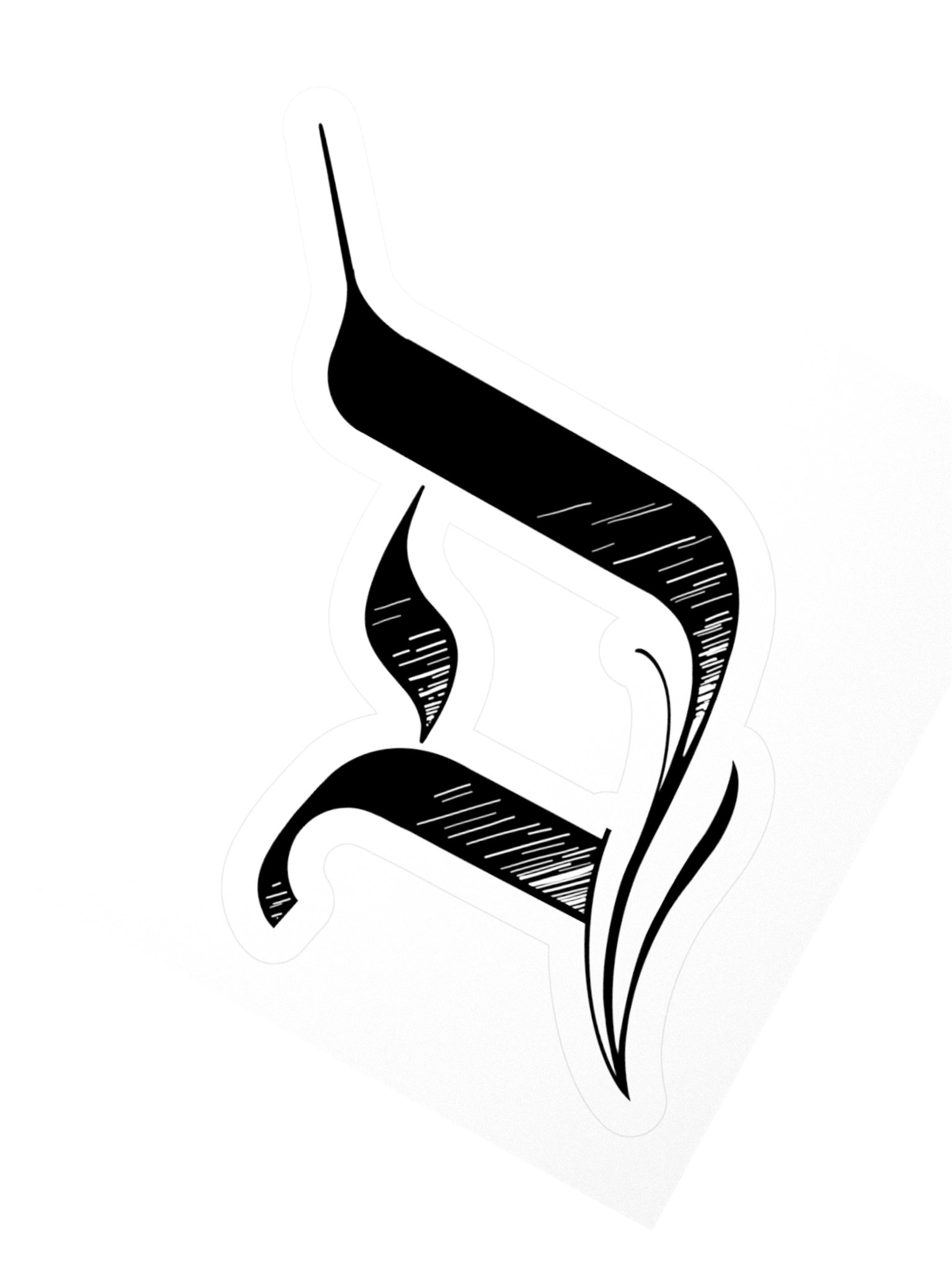 Big D black sticker product image (4)