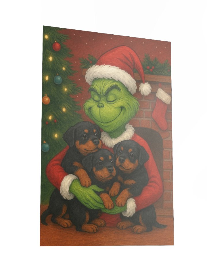 Grinch & Rottweiler puppies Festive Poster product image (4)