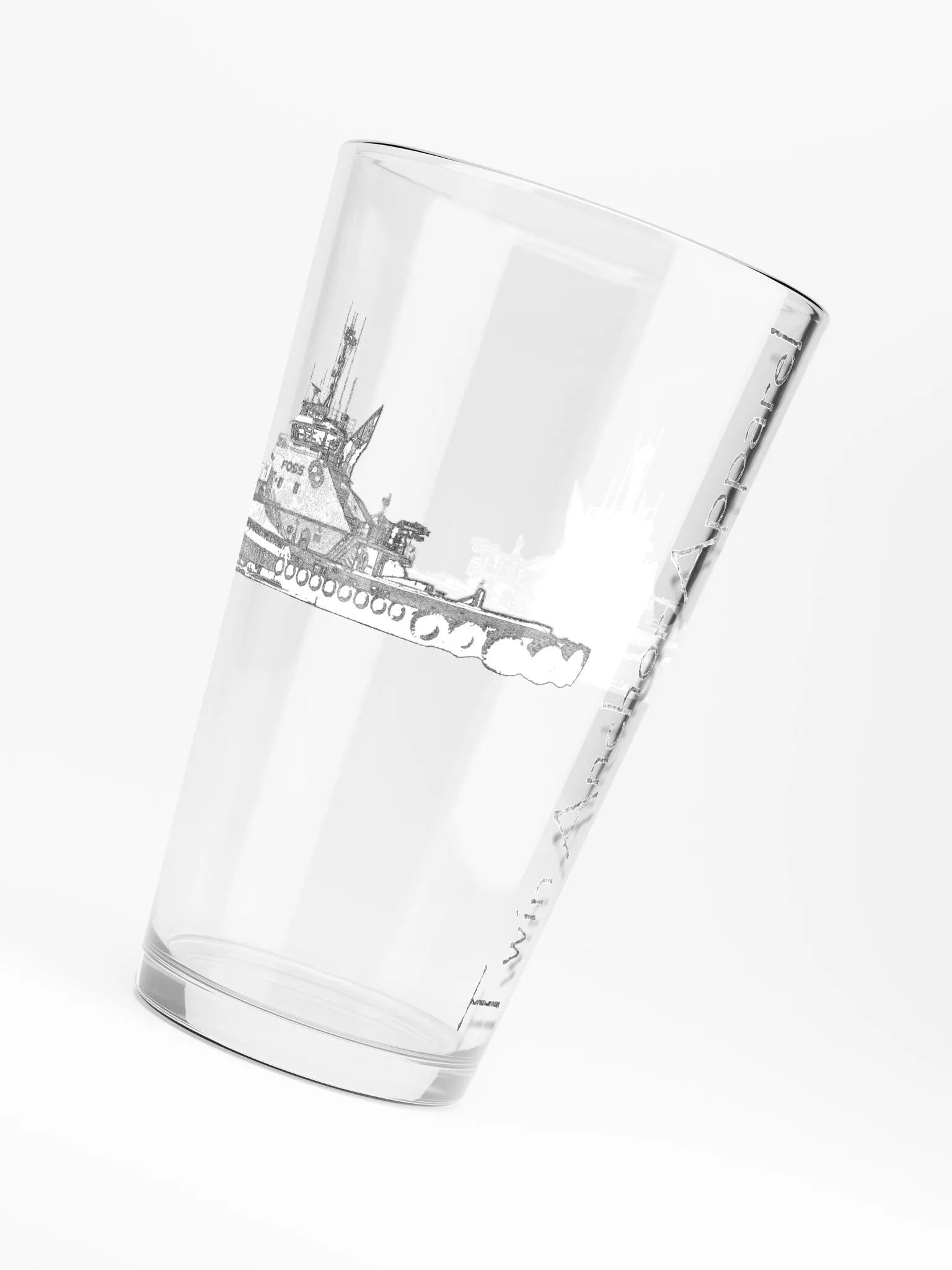 Foss Tugboat Sketch 16oz Pint Glass product image (6)