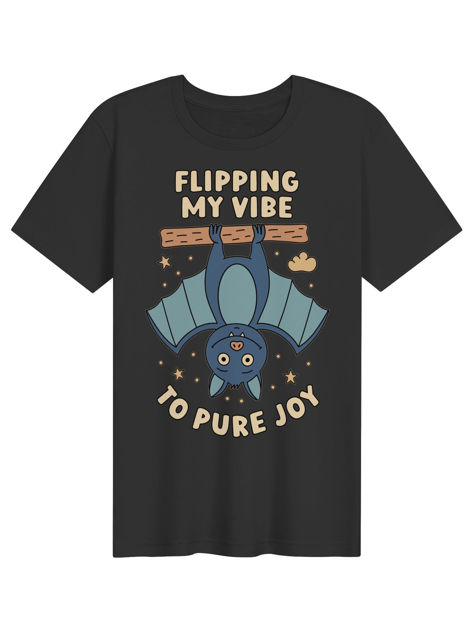 Flipping My Vibe to Pure Joy Cute Silly Funny Bat Unisex T-shirt product image (1)