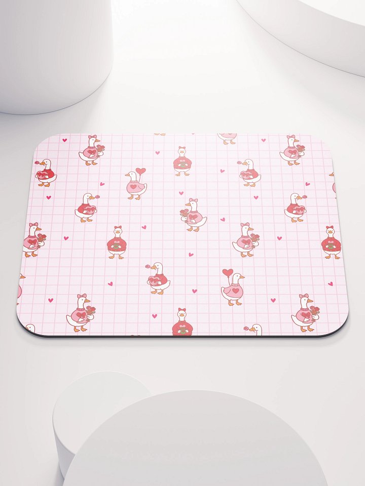 Pink Coquette Valentine Goose Mouse Mat- 8.7'' x 7.1'' product image (1)