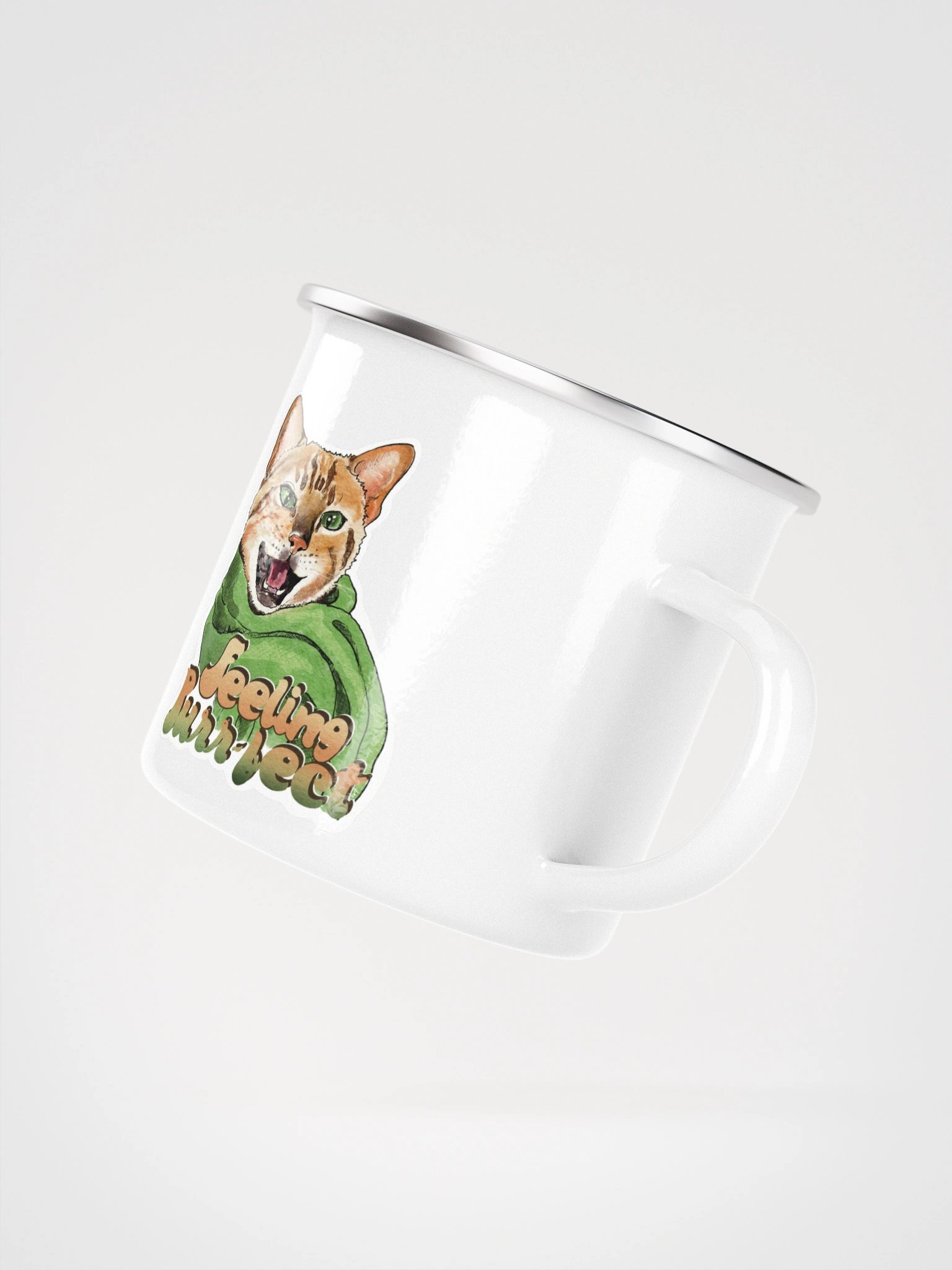 Feeling Purr-fect Cat with a scarf Enamel Mug product image (3)