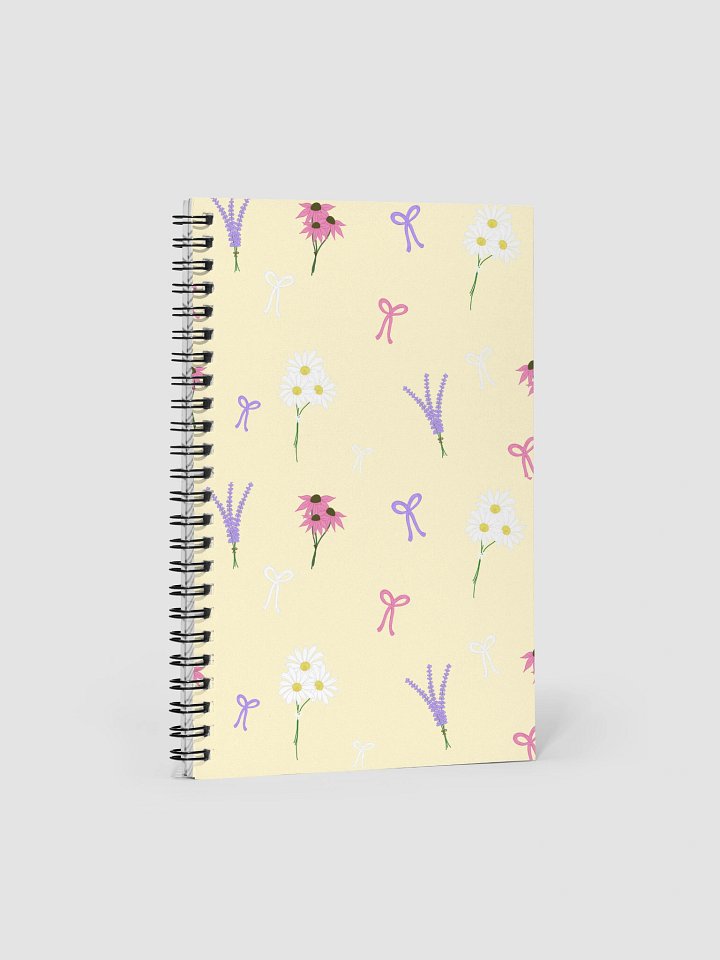 Wildflowers and Bows Pattern- Yellow Background Spiral Journal product image (2)