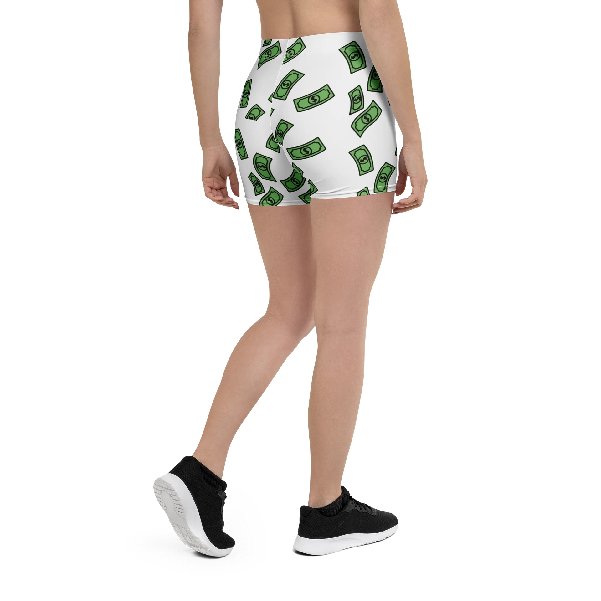 dollar bills ladies all over print shorts product image (3)