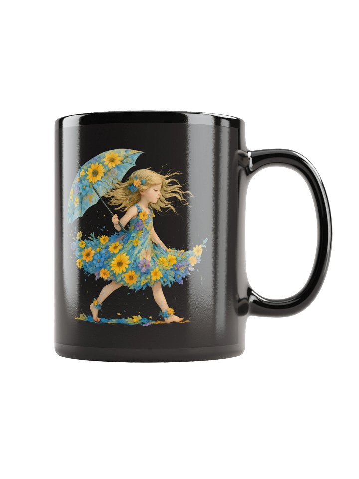 Cottagecore Floral Girl Mug With Umbrella And Wildflower Dress product image (1)
