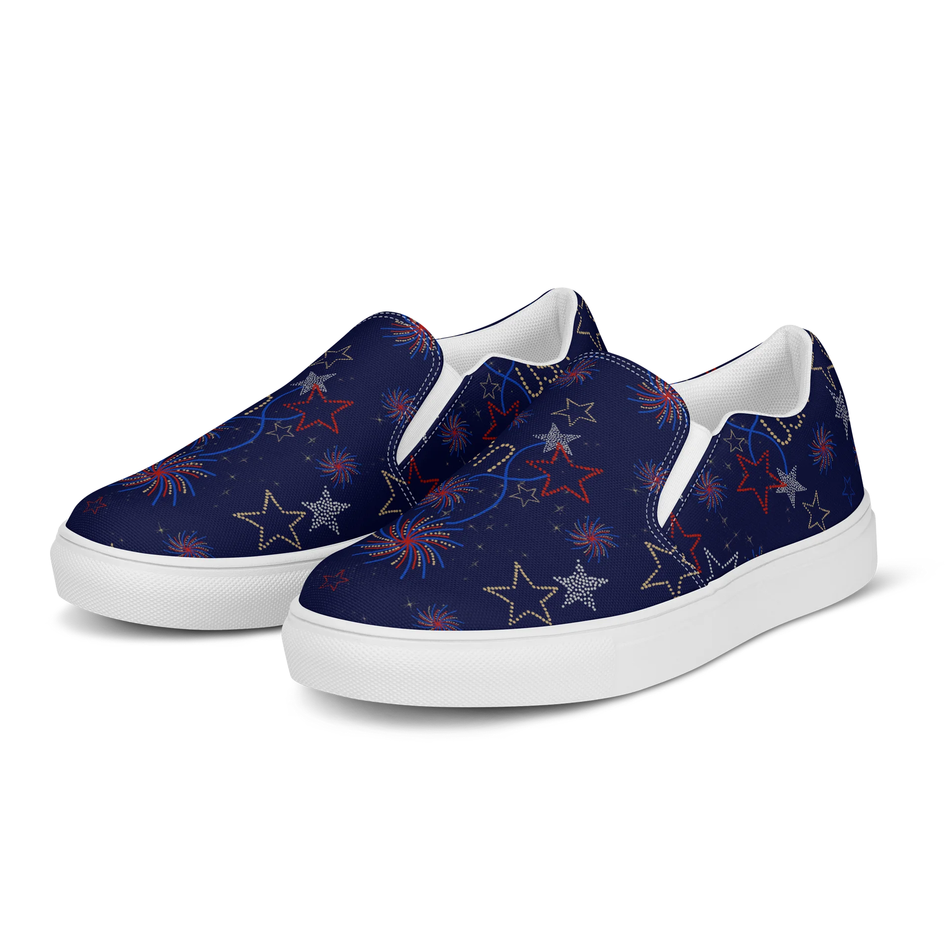 Patriotic Fireworks – Men's Slip-On Canvas Shoes product image (4)