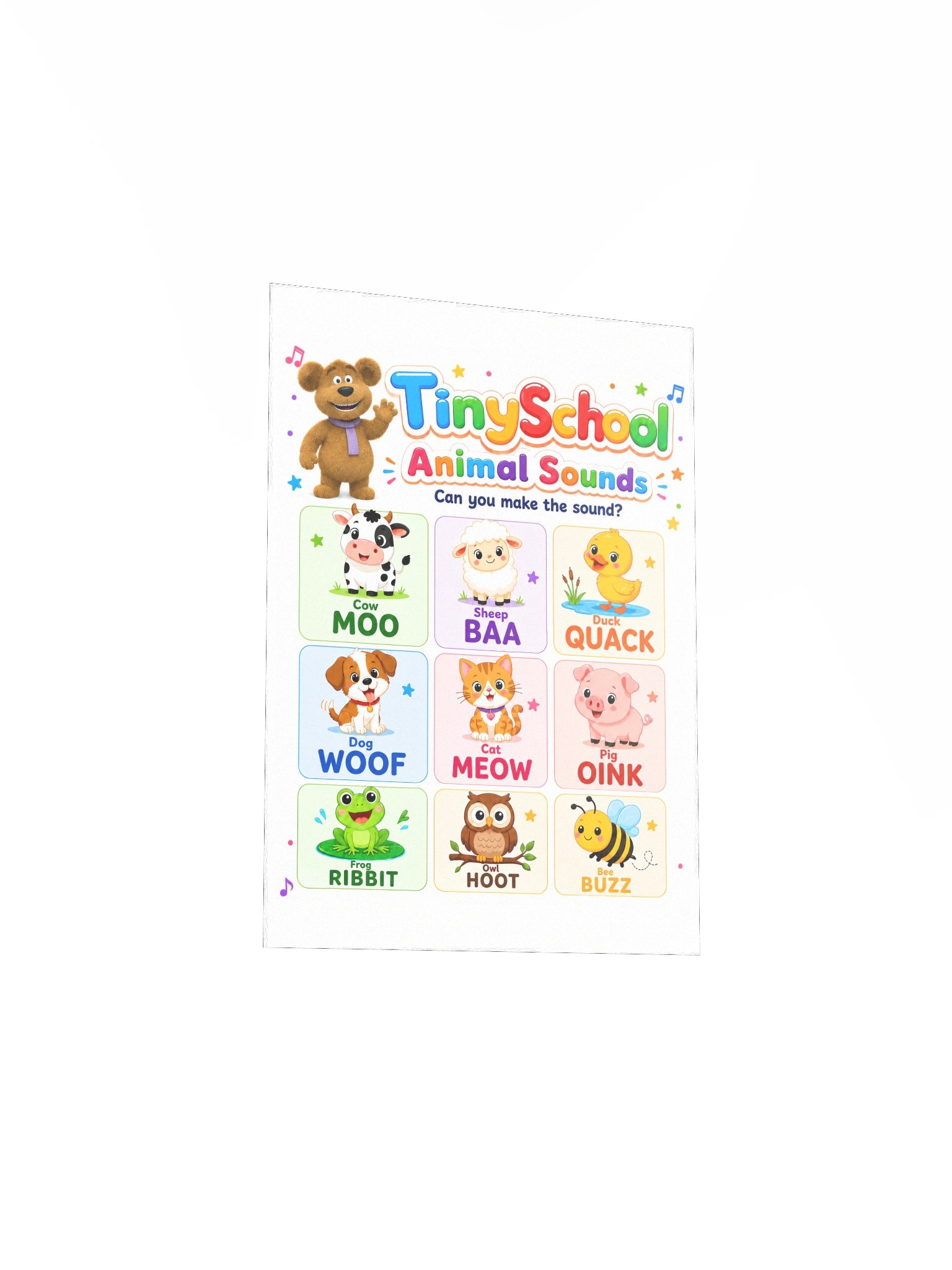 TinySchool Animal Sounds Poster — Sing & Learn product image (14)