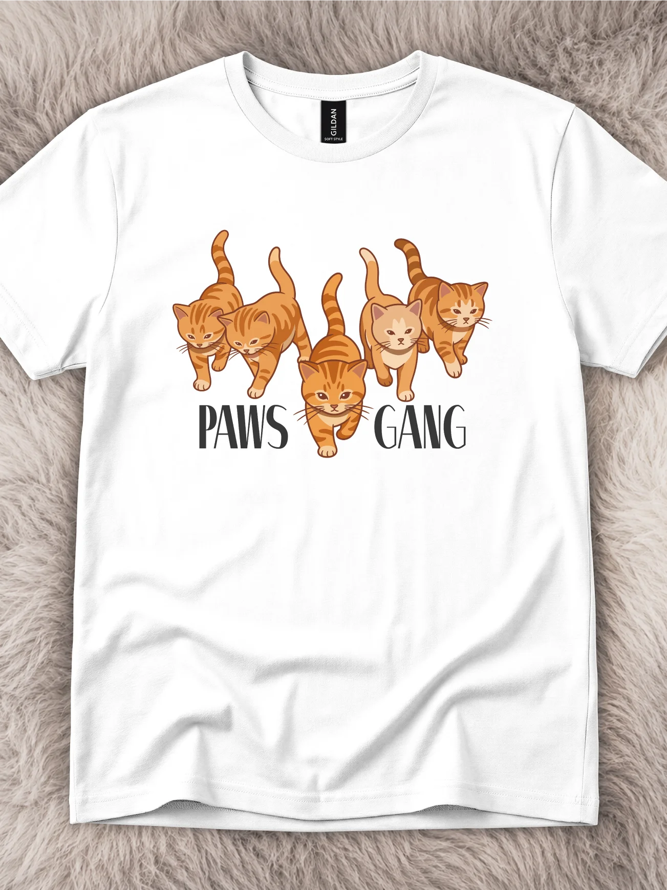 Paws Gang Orange Cat Shirt product image (1)