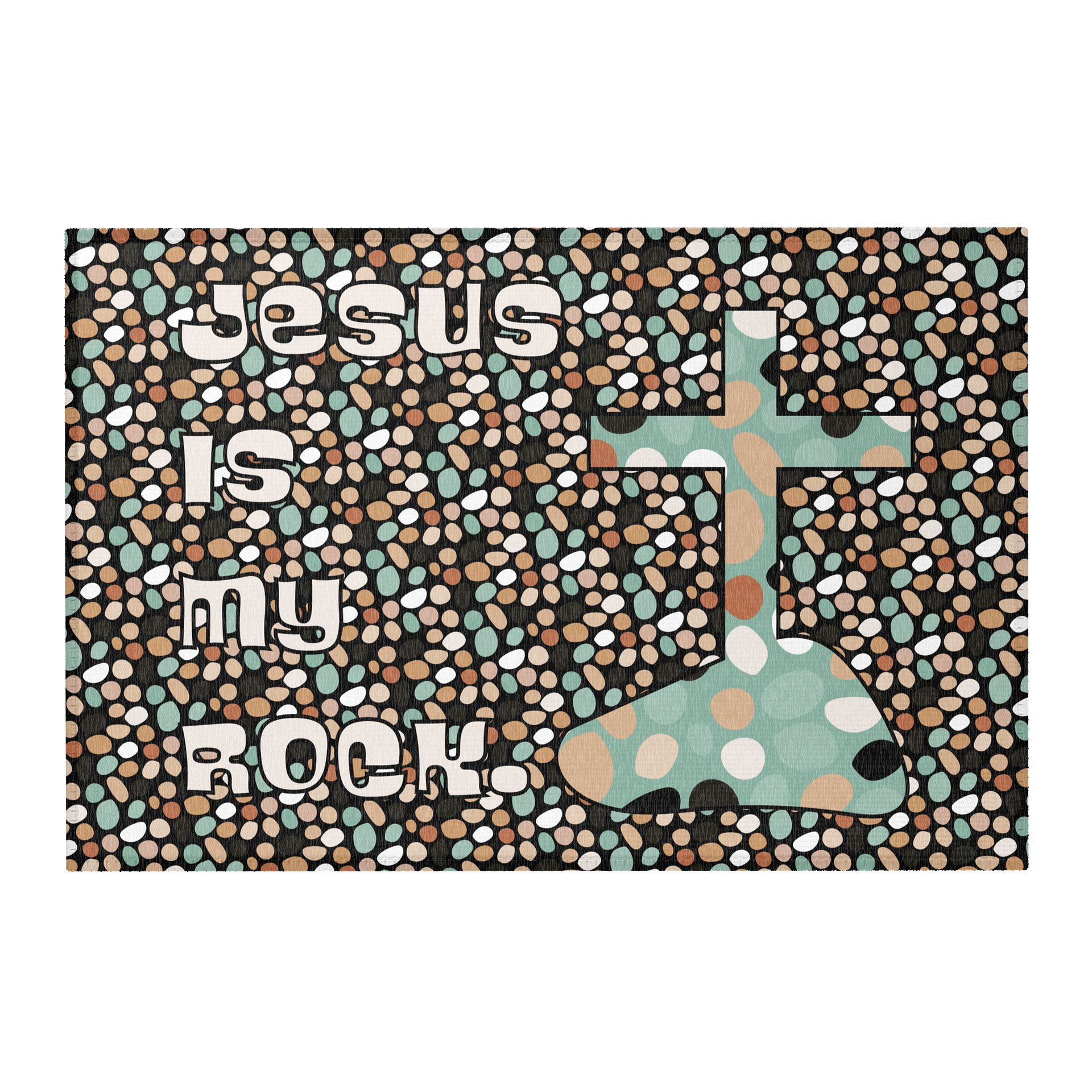 Jesus Is My Rock Area Rug (Neutal Tones) product image (1)