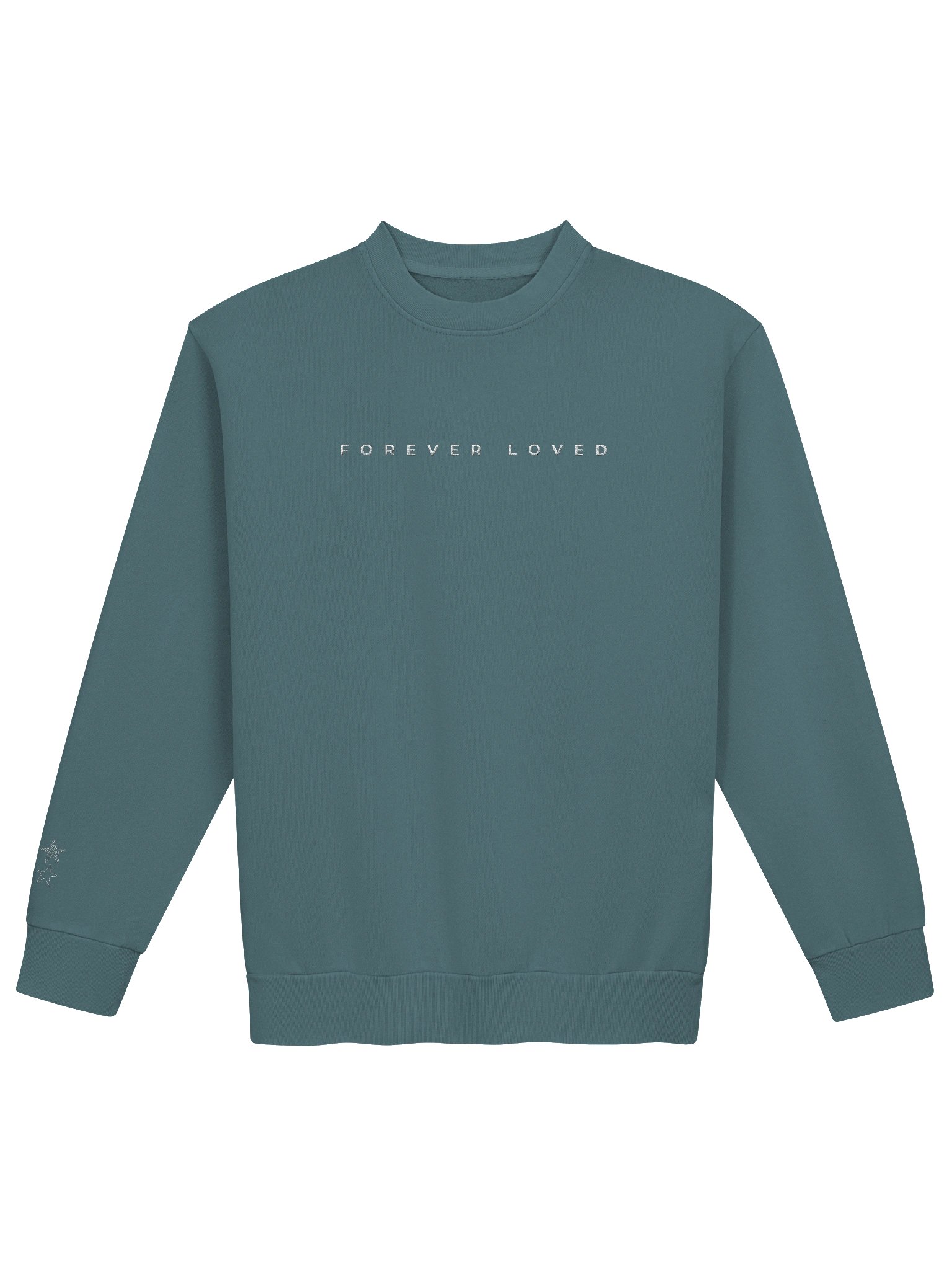Embroidered 'Forever Loved' Crewneck Sweatshirt w/ stars product image (2)