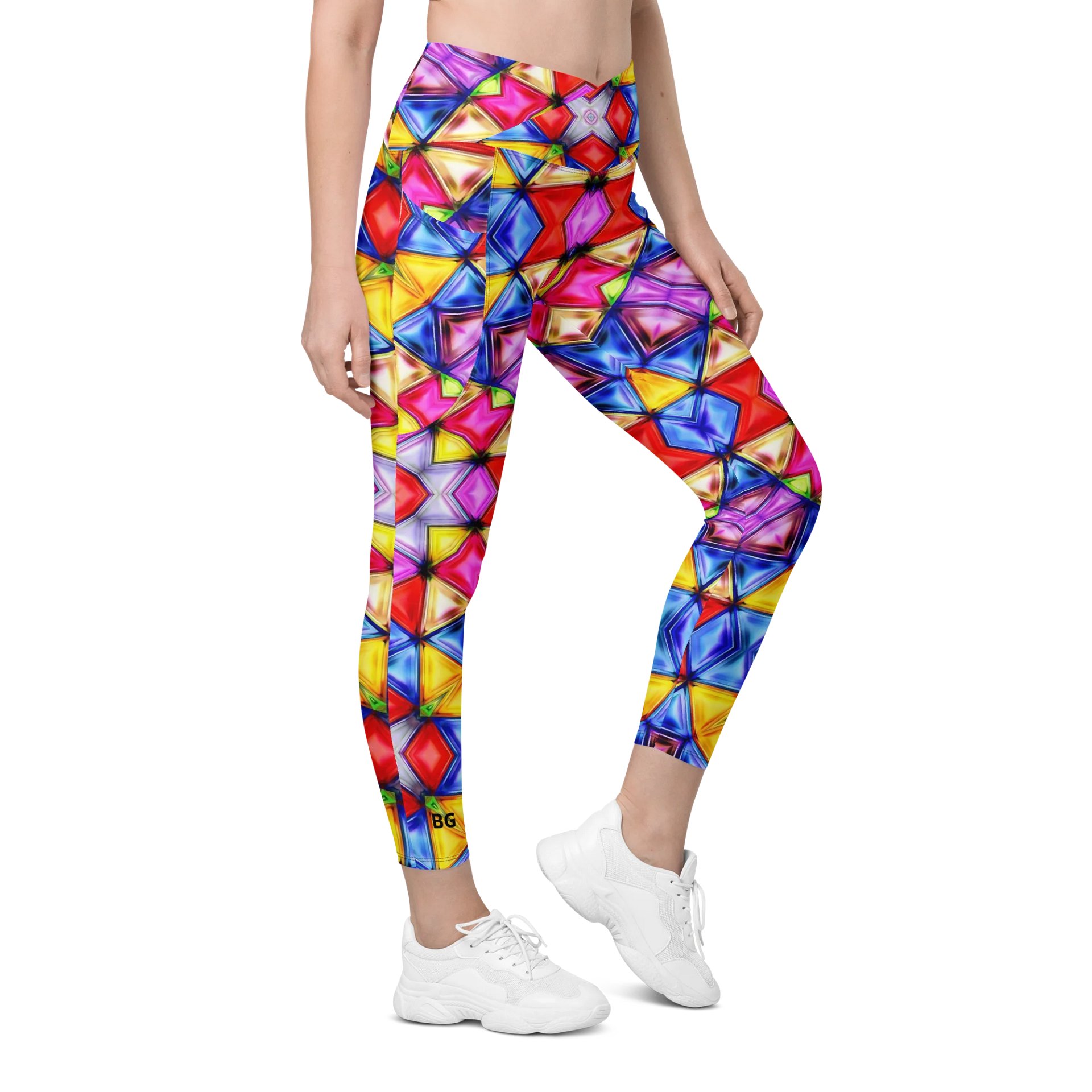 Barry Grady 'Vibrant' Crossover Leggings with Pockets product image (5)