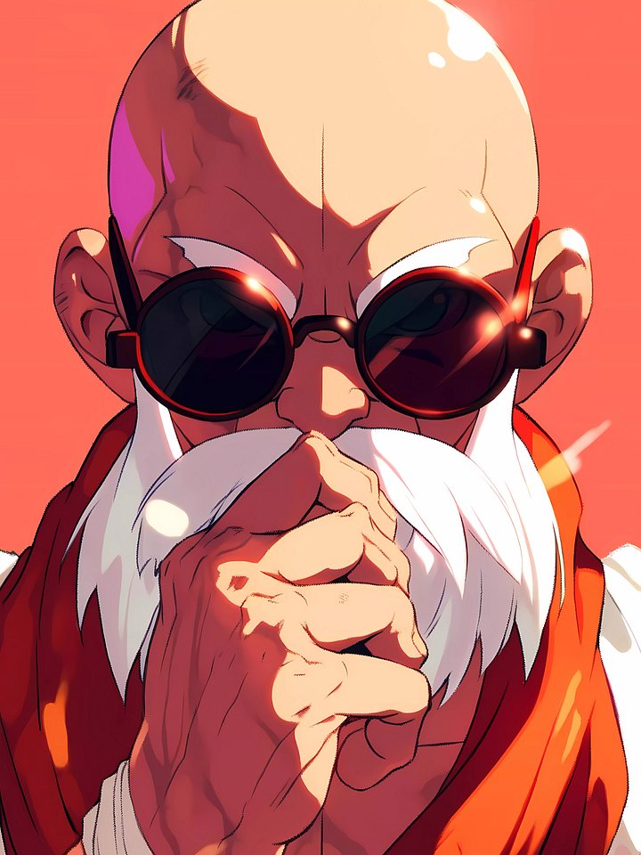 Striking Master Roshi Metal Print product image (1)