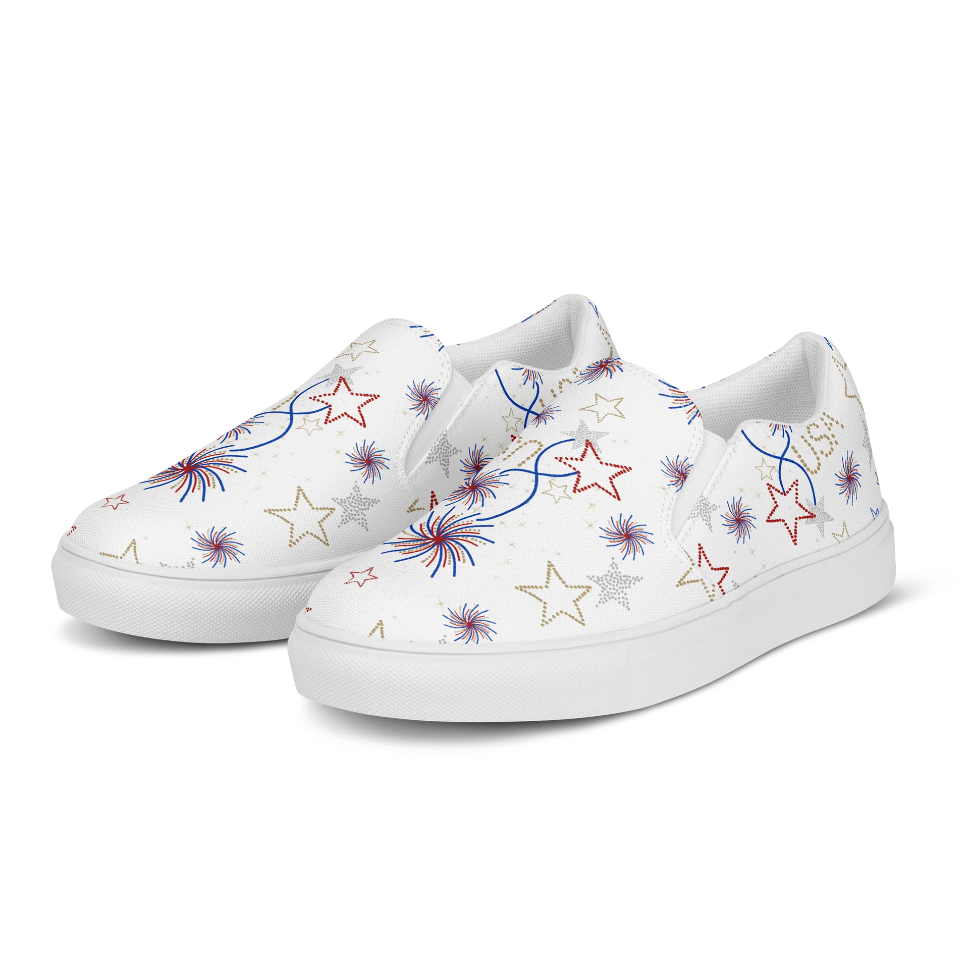 Patriotic Fireworks – Women's Slip-On Canvas Shoes product image (5)