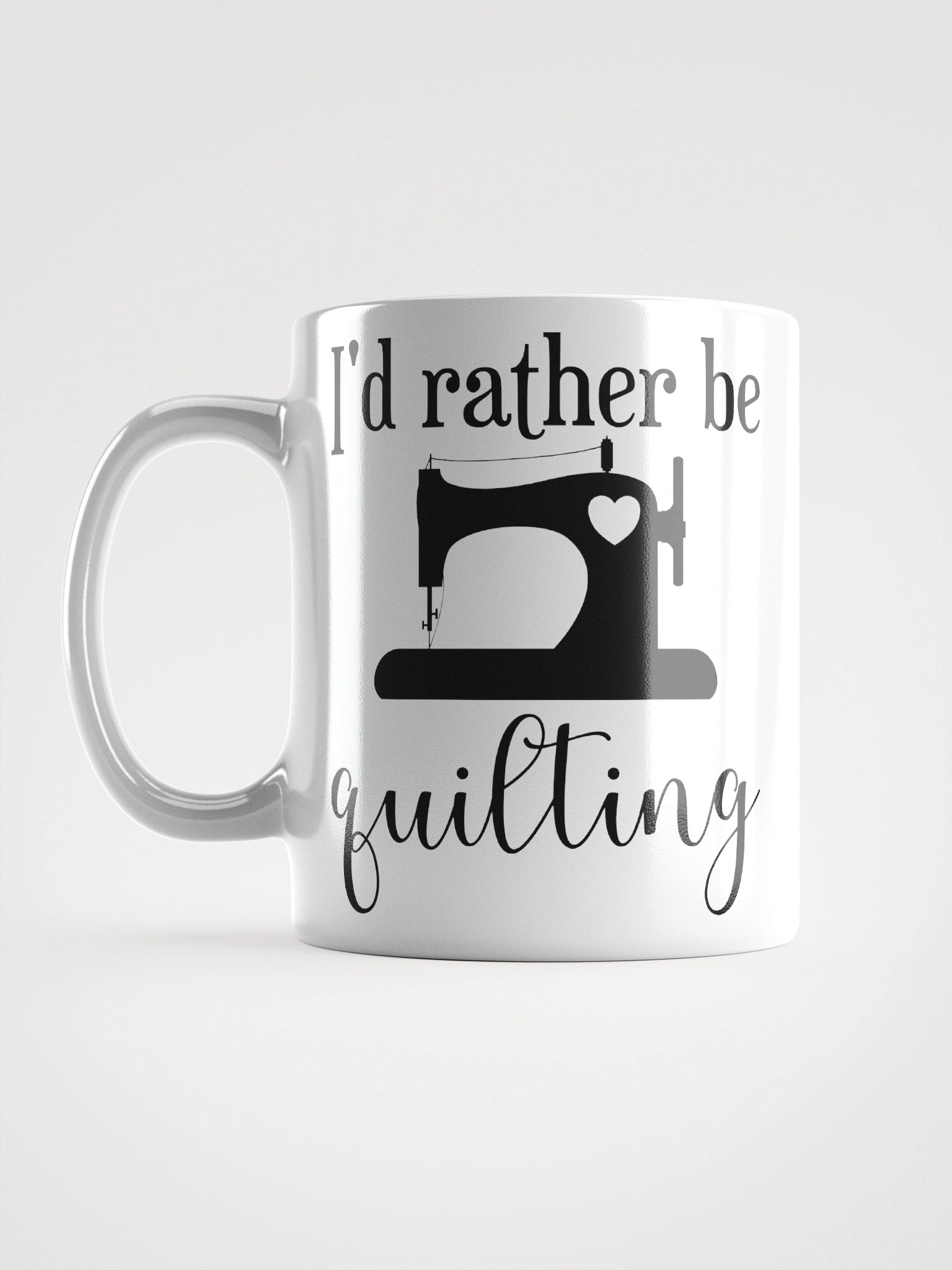 I'd Rather Be Quilting | Quilters Gift - White Ceramic Mug (Black Text) product image (16)