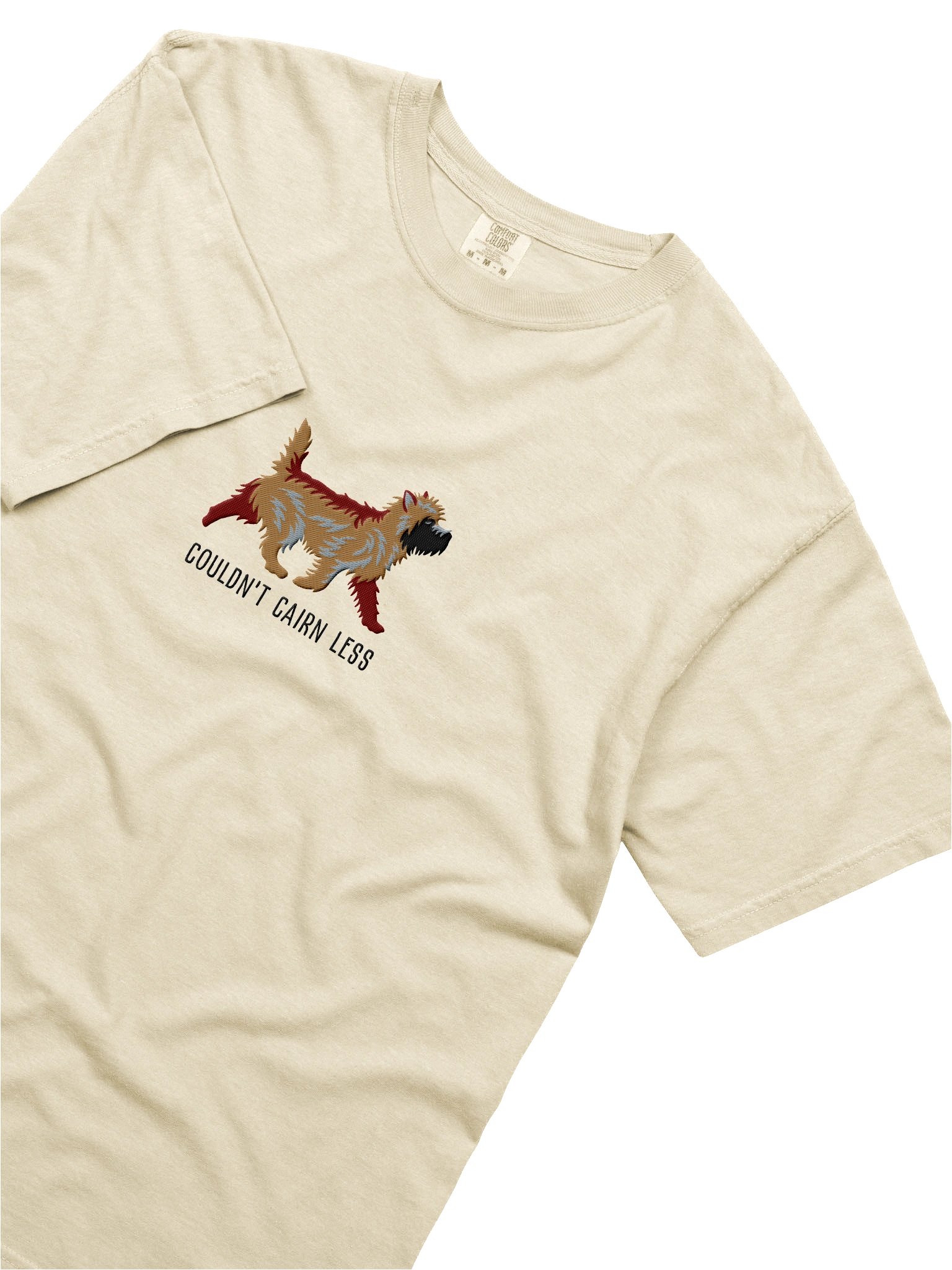 Couldn't Cairn Less T-Shirt(Embroidered) of a Cairn Terrier(Tan) product image (8)