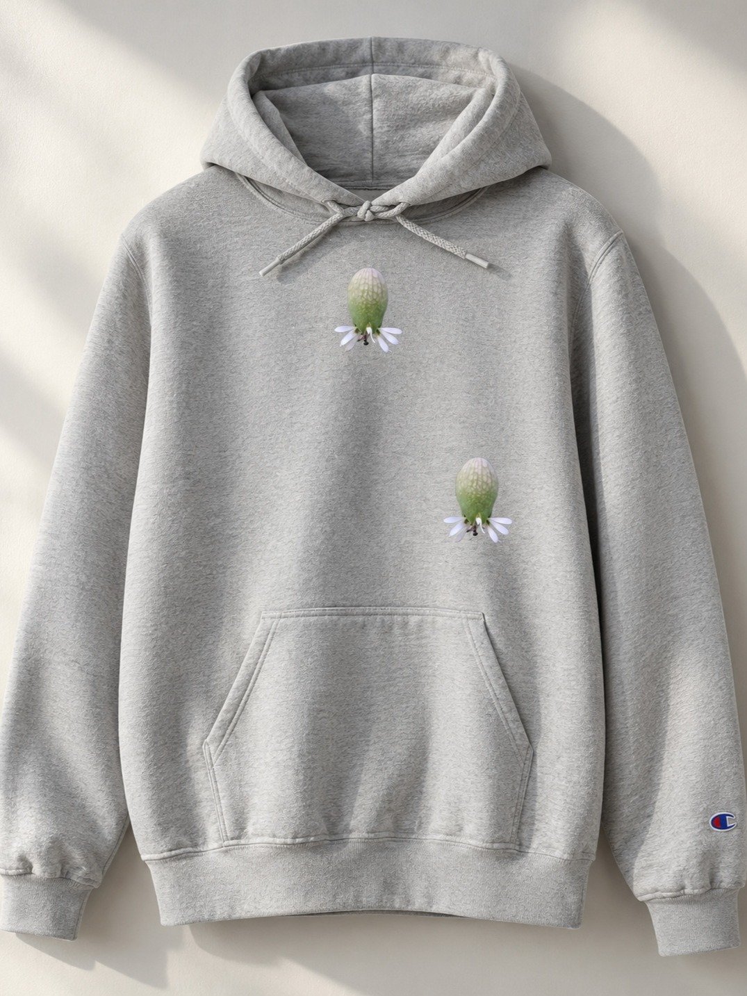 Minimalist Wildflower Hoodie | Soft Grey Botanical Hoodie from Original Macro Photo product image (2)