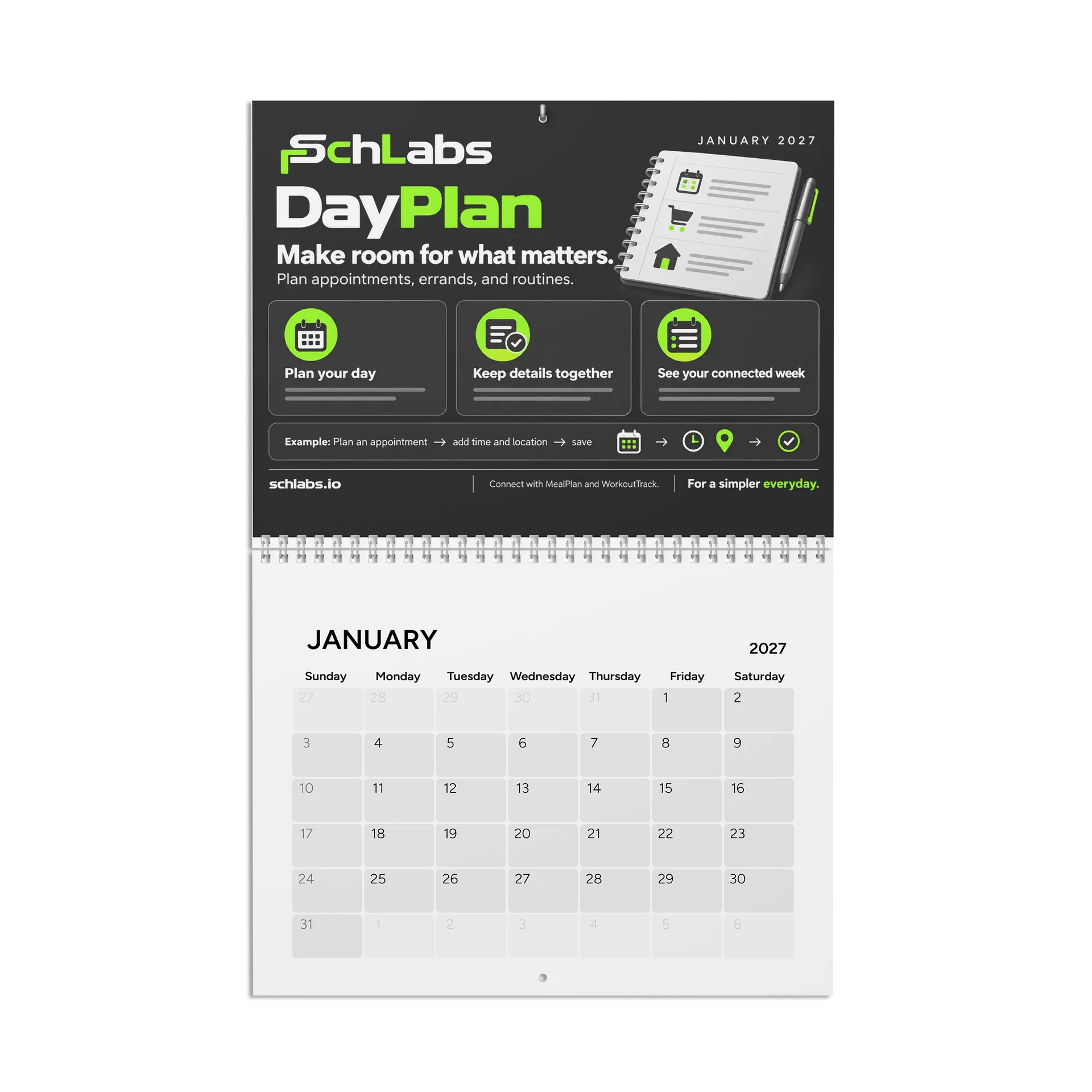 SchLabs 2027 Wall Calendar — For a Simpler Everyday product image (1)
