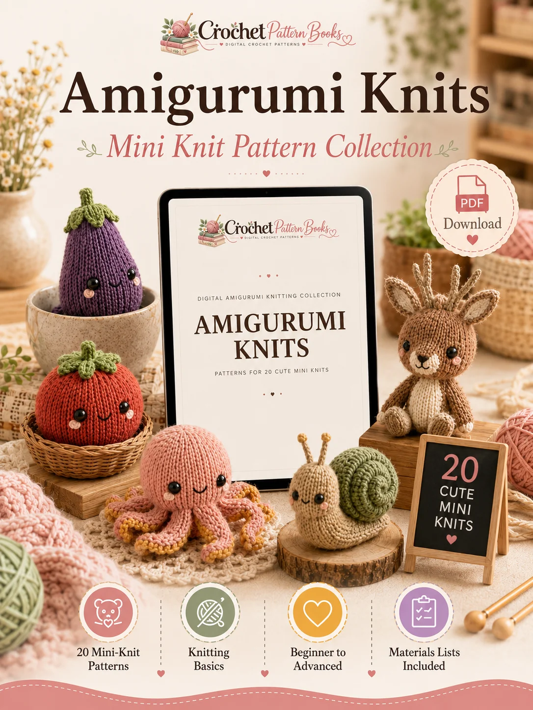 Amigurumi Knits 20 Cute Mini Amigurumi Knitting Patterns product image (1)