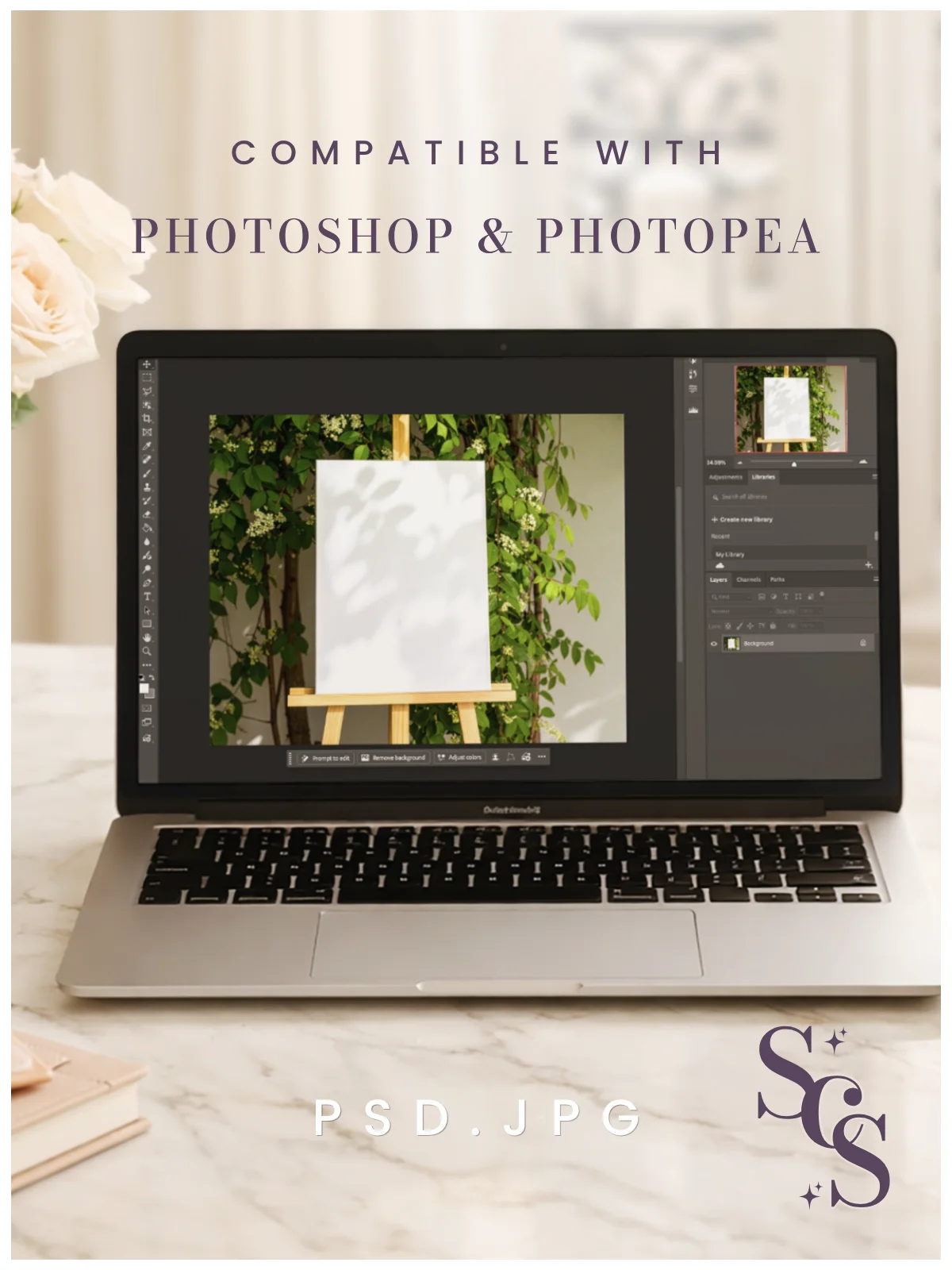 Botanical Party Welcome Sign Mockup For Weddings & Outdoor Events product image (4)