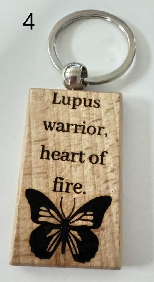 Wooden Engraved Illness Awareness Keychains | Chronic Pain, Cancer, & More (6) product image (4)