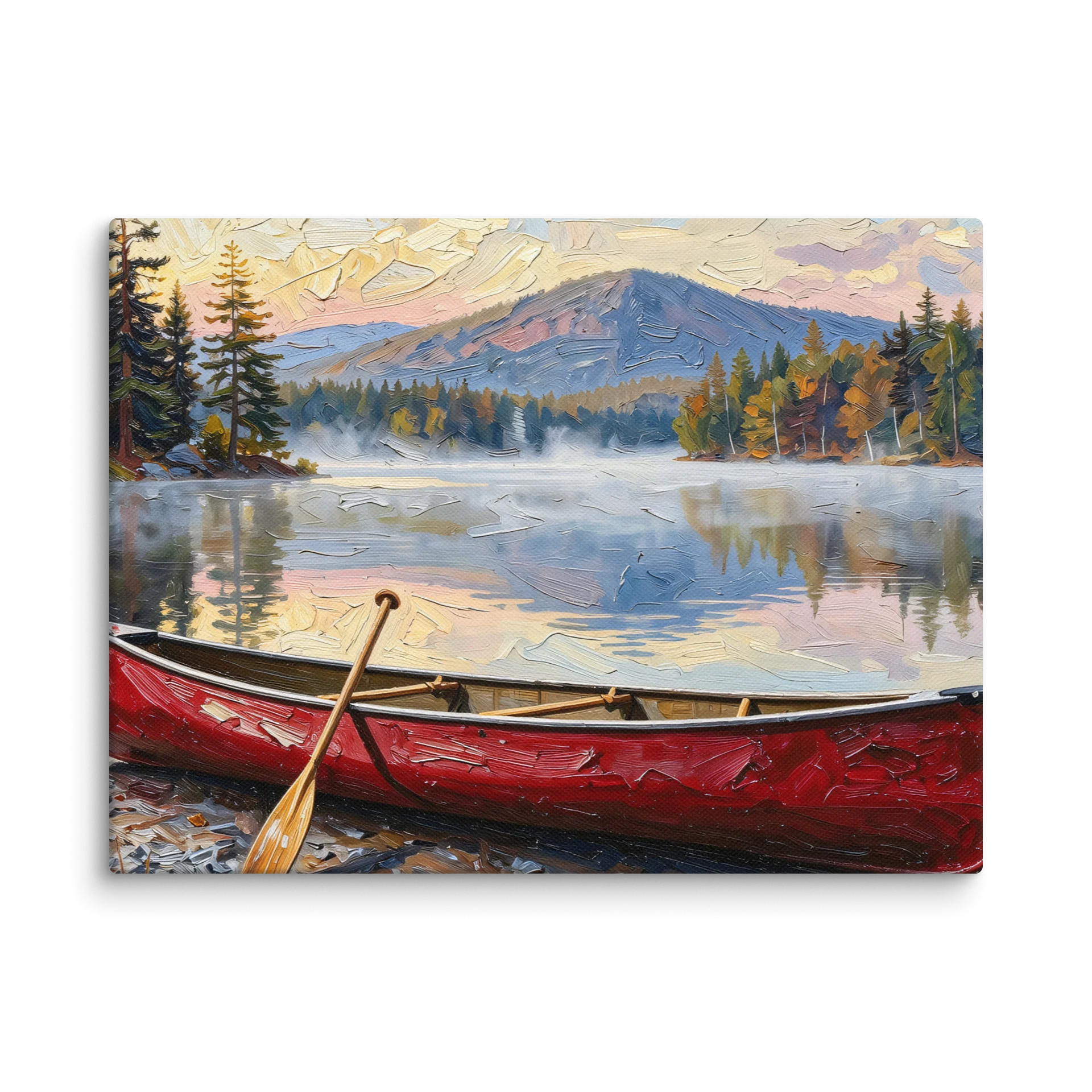 Canoe in Morning Mist Canvas Print product image (1)