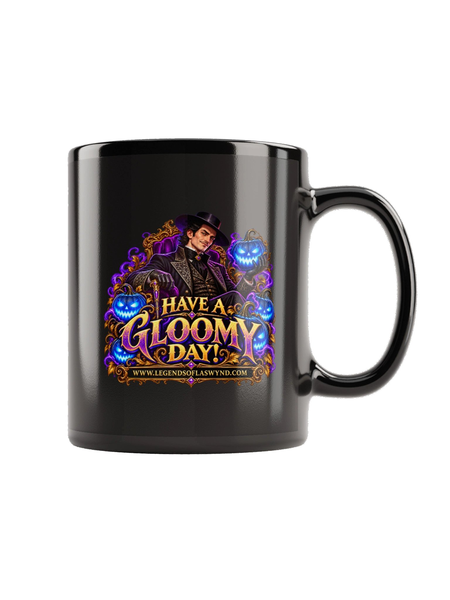 Legends of Laswynd – Have a Gloomy Day! Black Mug product image (5)