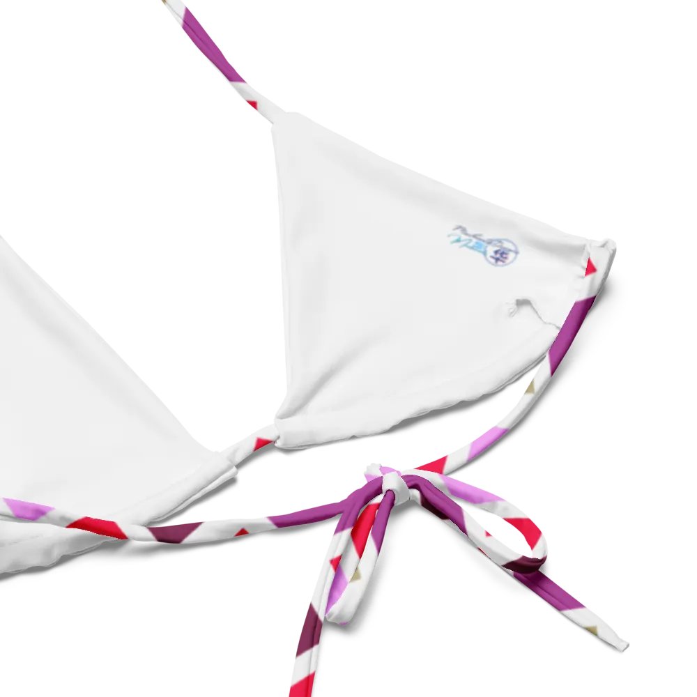 Colorful Square Pattern Design String Bikini Top - v3 product image (4)