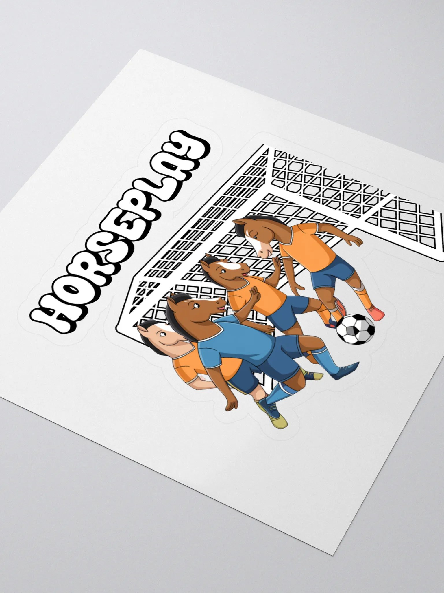 Horseplay - Horses Playing Soccer - Funny Wordplay Sticker product image (3)
