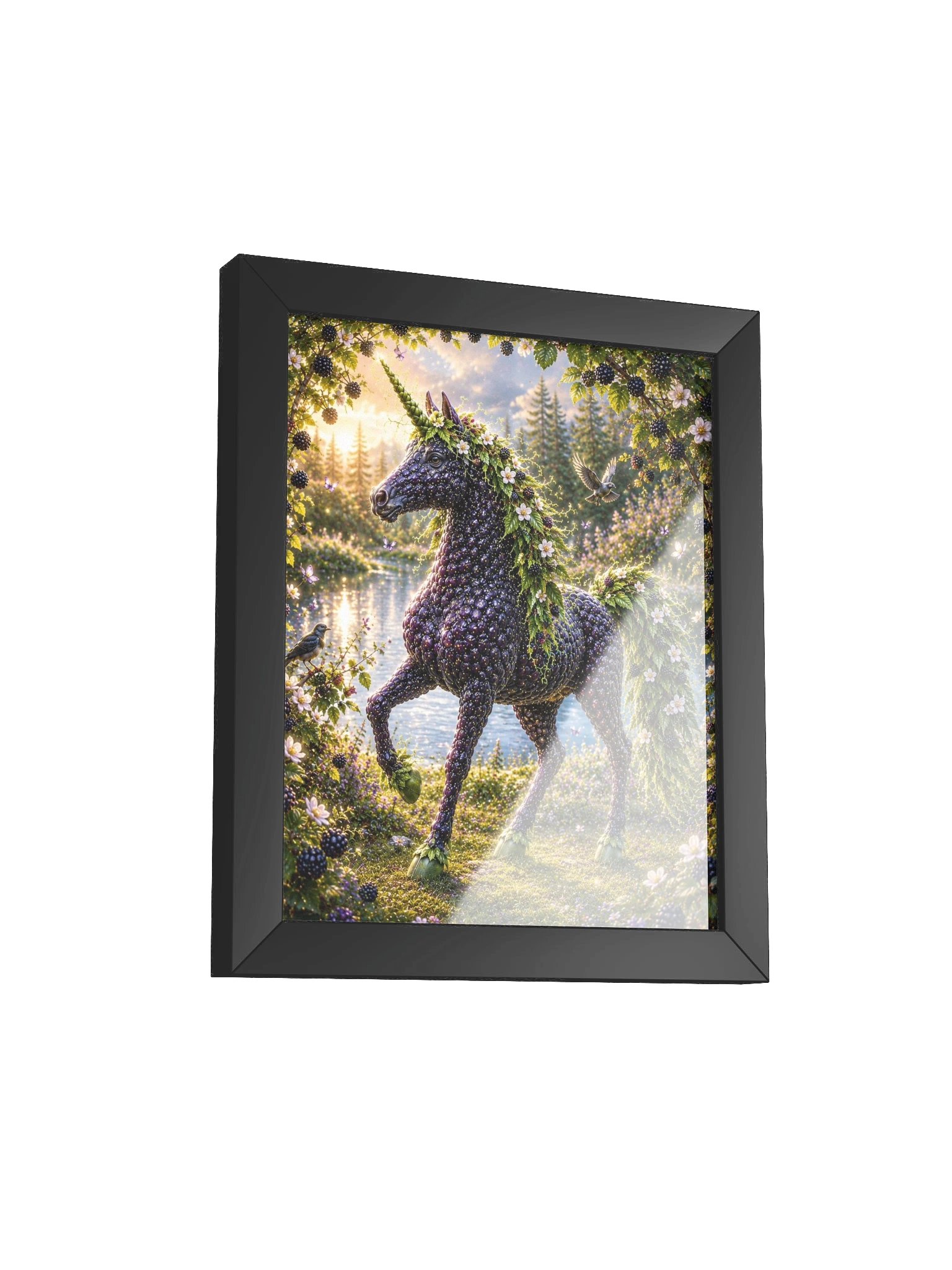 Blackberry Unicorn Black Framed Poster product image (34)