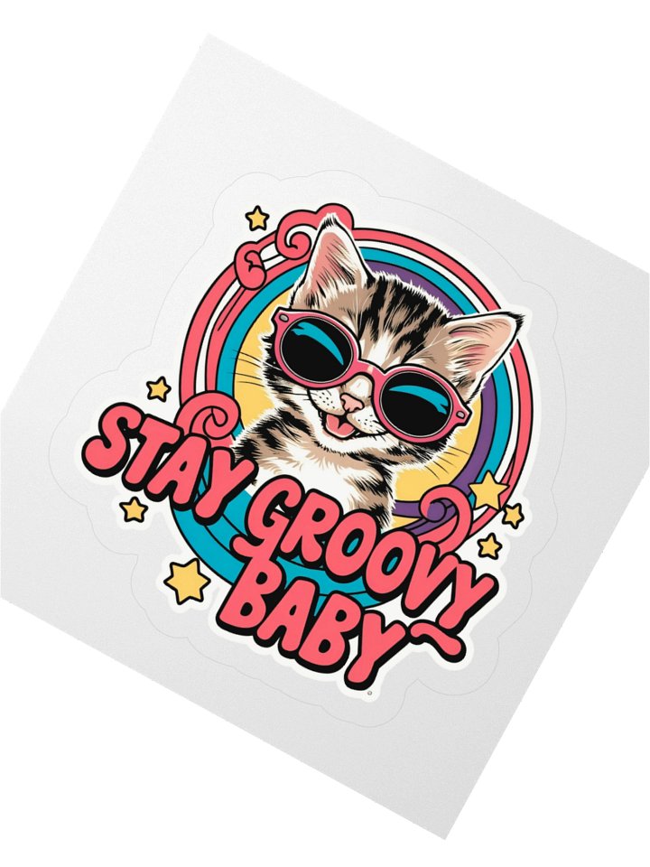 Groovy Cat Sunglasses Sticker product image (2)